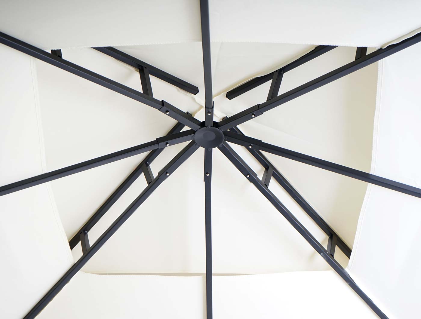 Cosmo Casa - Pergola - Verplaatsbare zijwand - Staal - Crèmebeige - 2,5×2,5 m