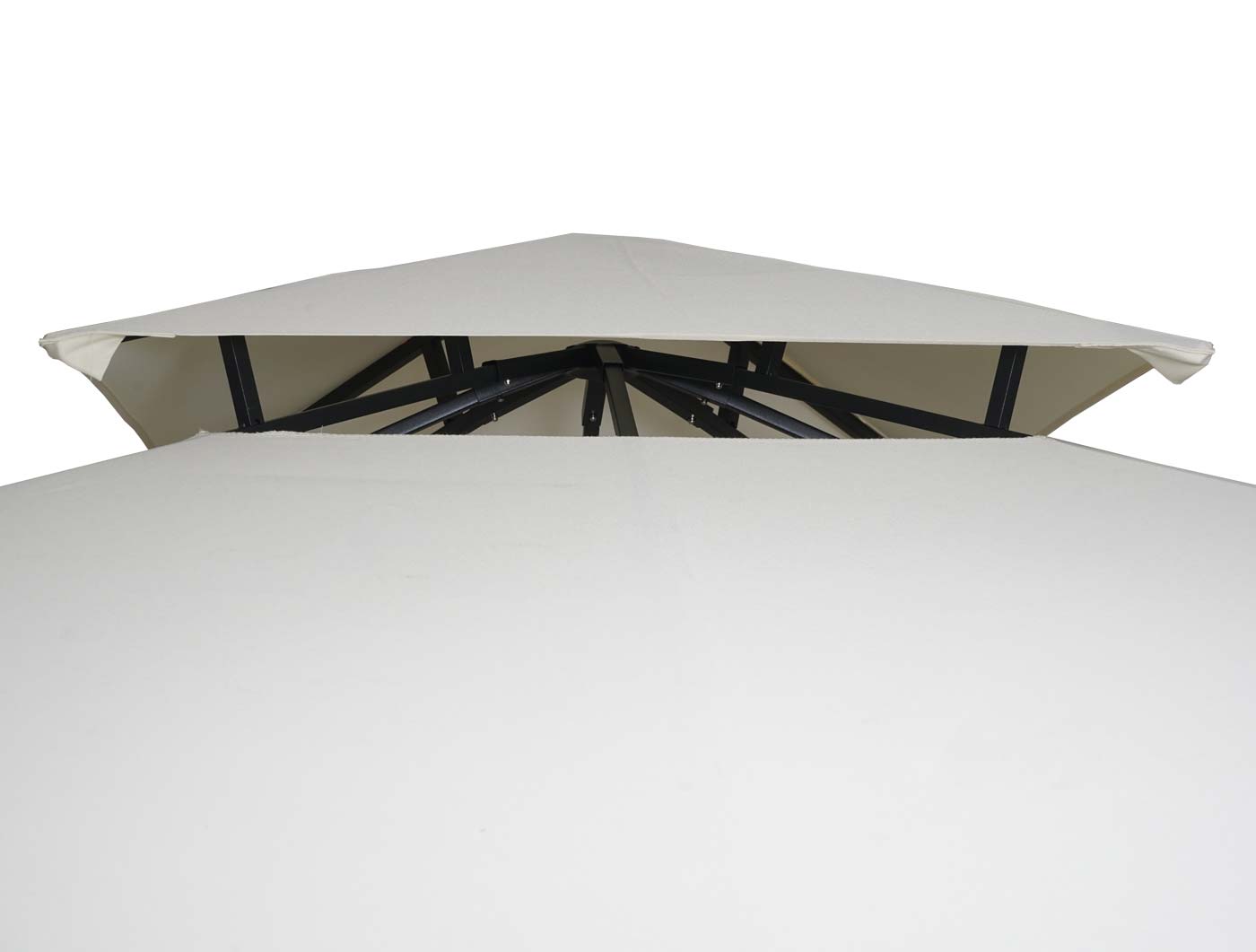 Cosmo Casa - Pergola - Verplaatsbare zijwand - Staal - Crèmebeige - 2,5×2,5 m