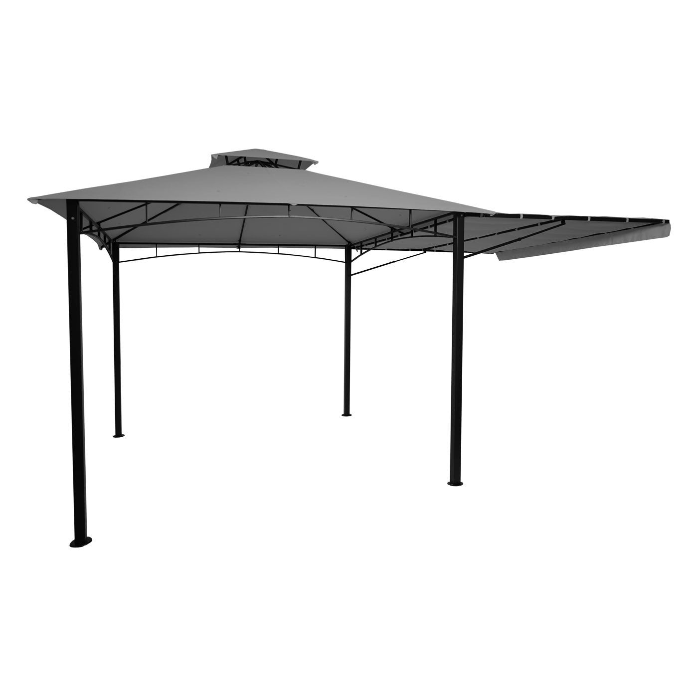 Cosmo Casa - Pergola - Verplaatsbare zijwand - Staal - Grijs - 2,5×2,5 m