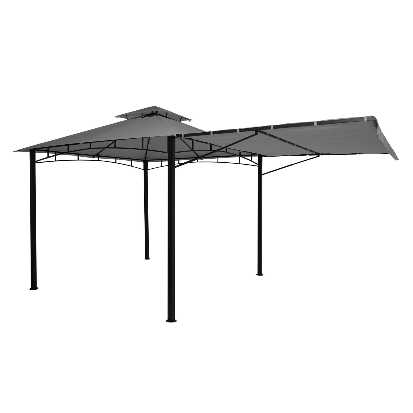 Cosmo Casa - Pergola - Verplaatsbare zijwand - Staal - Grijs - 2,5×2,5 m