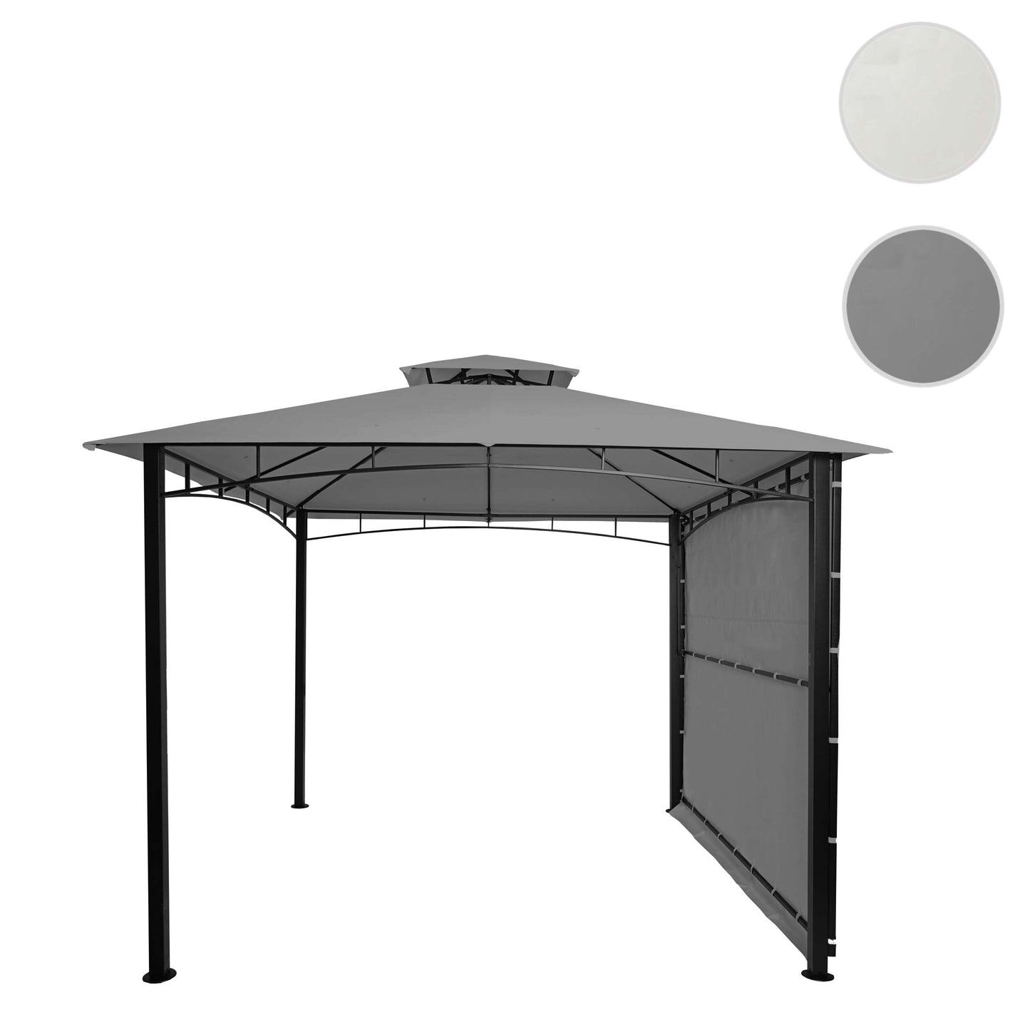 Cosmo Casa - Pergola - Verplaatsbare zijwand - Staal - Grijs - 2,5×2,5 m