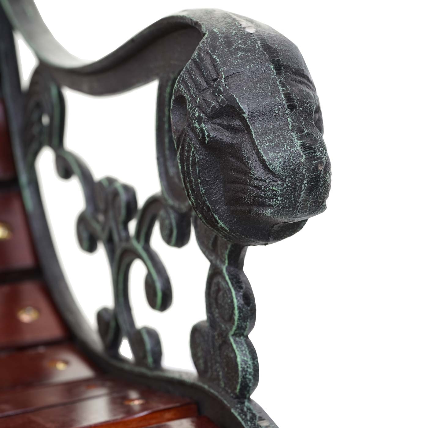 Cosmo Casa - Tuinbank - Parkbank - Hout & Gietijzer - Bruin - 125 cm - 20 kg