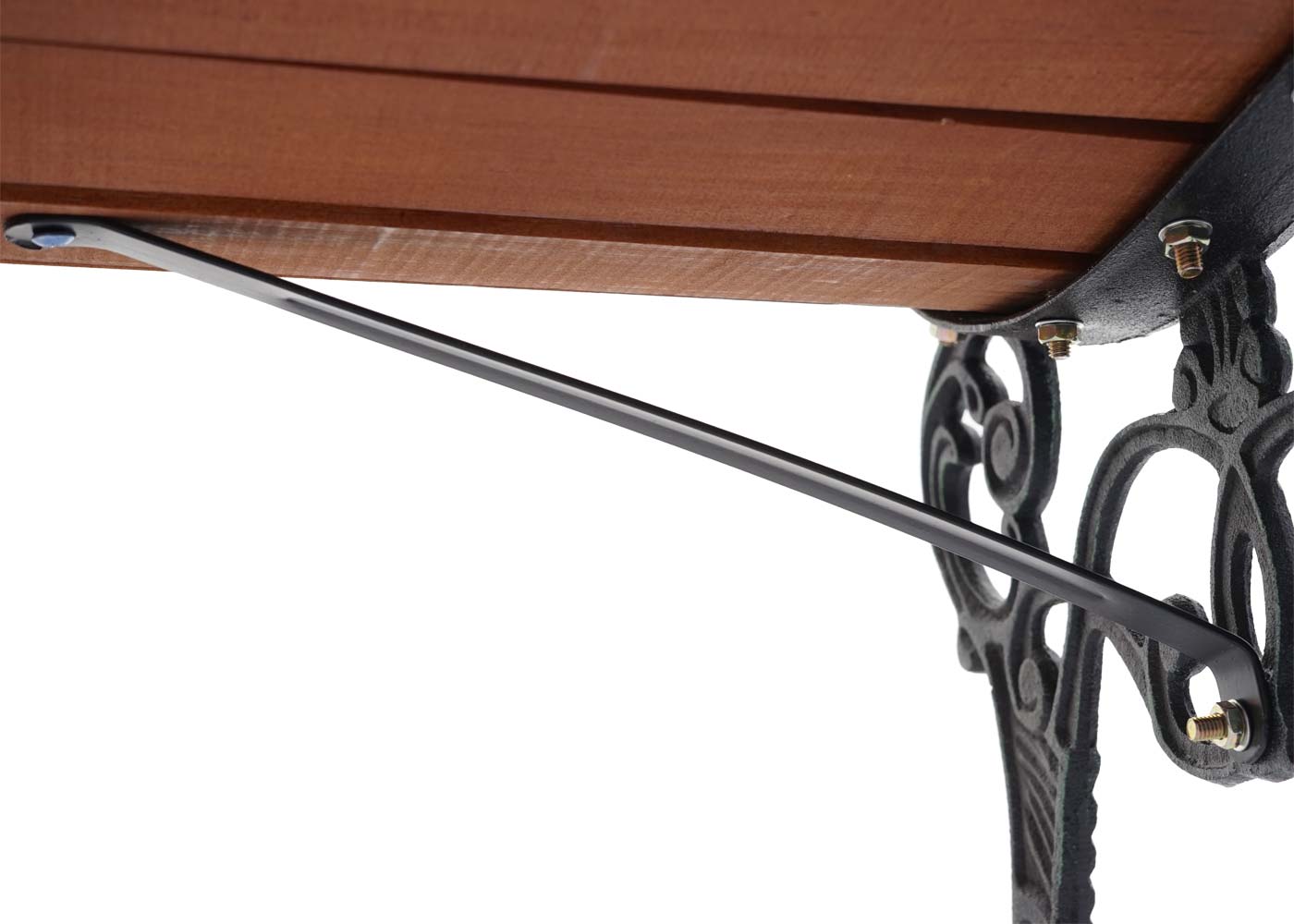 Cosmo Casa - Tuinbank - Parkbank - Hout & Gietijzer - Bruin - 125 cm - 20 kg