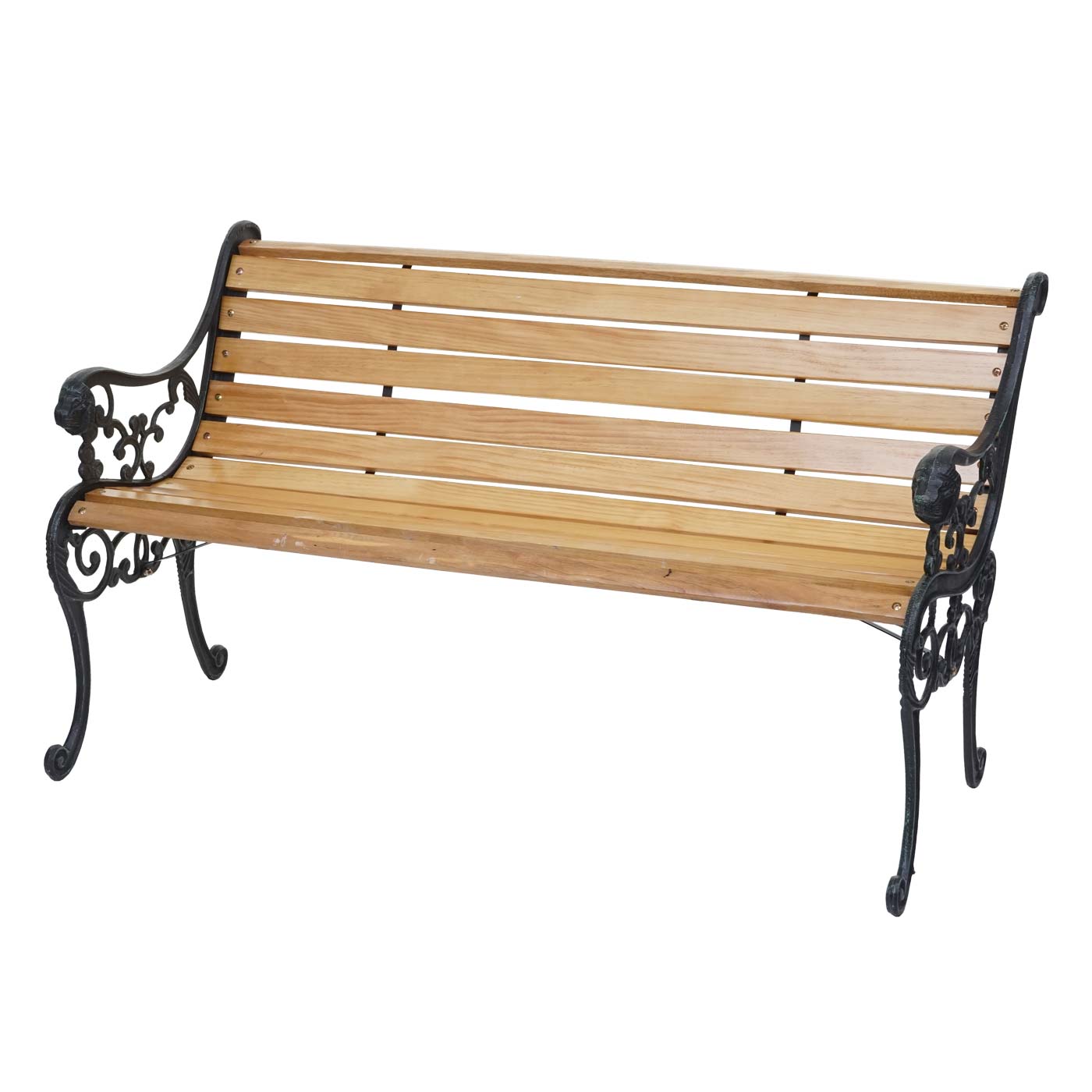 Cosmo Casa - Tuinbank - Parkbank - Hout & Gietijzer - Lichtbruin - 125 cm - 20 kg