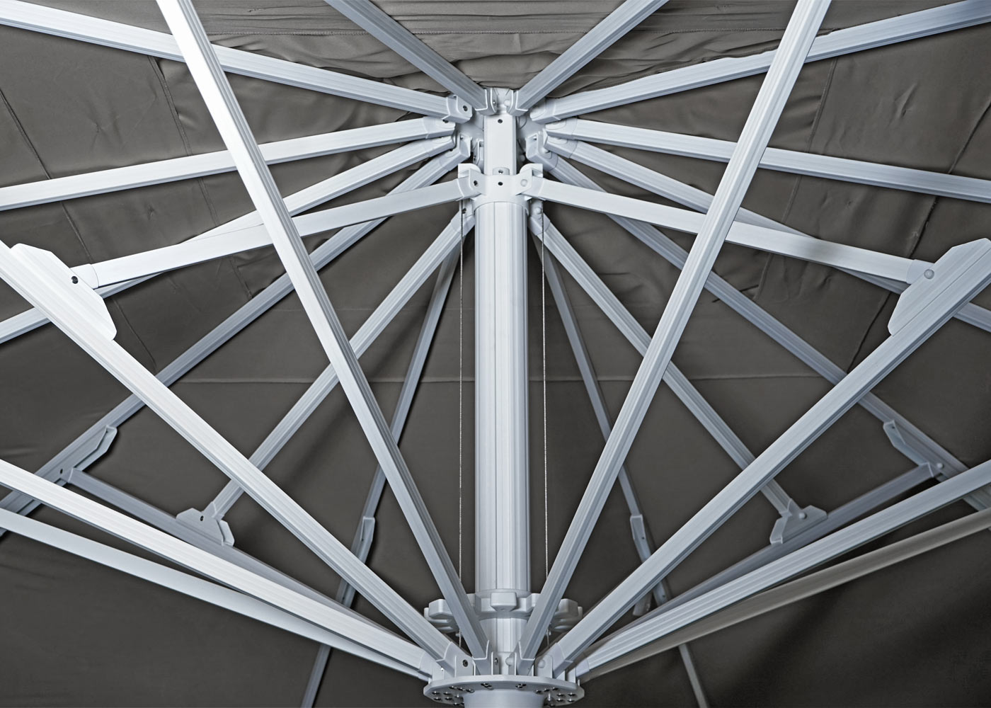 Cosmo Casa - Restaurantparasol - XXL - Polyester & Aluminium - Antraciet - 5×5 m (Ø 7,2 m) - 75 kg