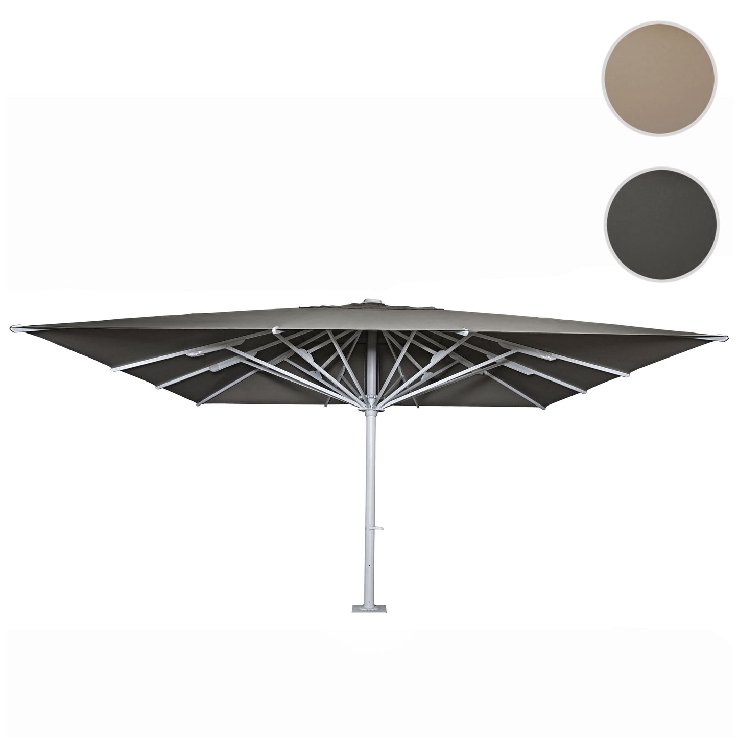 Cosmo Casa - Restaurantparasol - XXL - Polyester & Aluminium - Antraciet - 5×5 m (Ø 7,2 m) - 75 kg