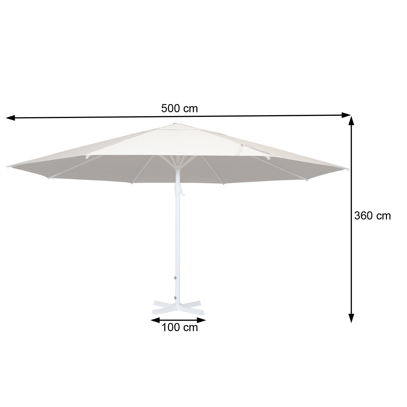Cosmo Casa - Parasol - Zonder voet - Polyester & Aluminium - Crème-Beige - 5 m