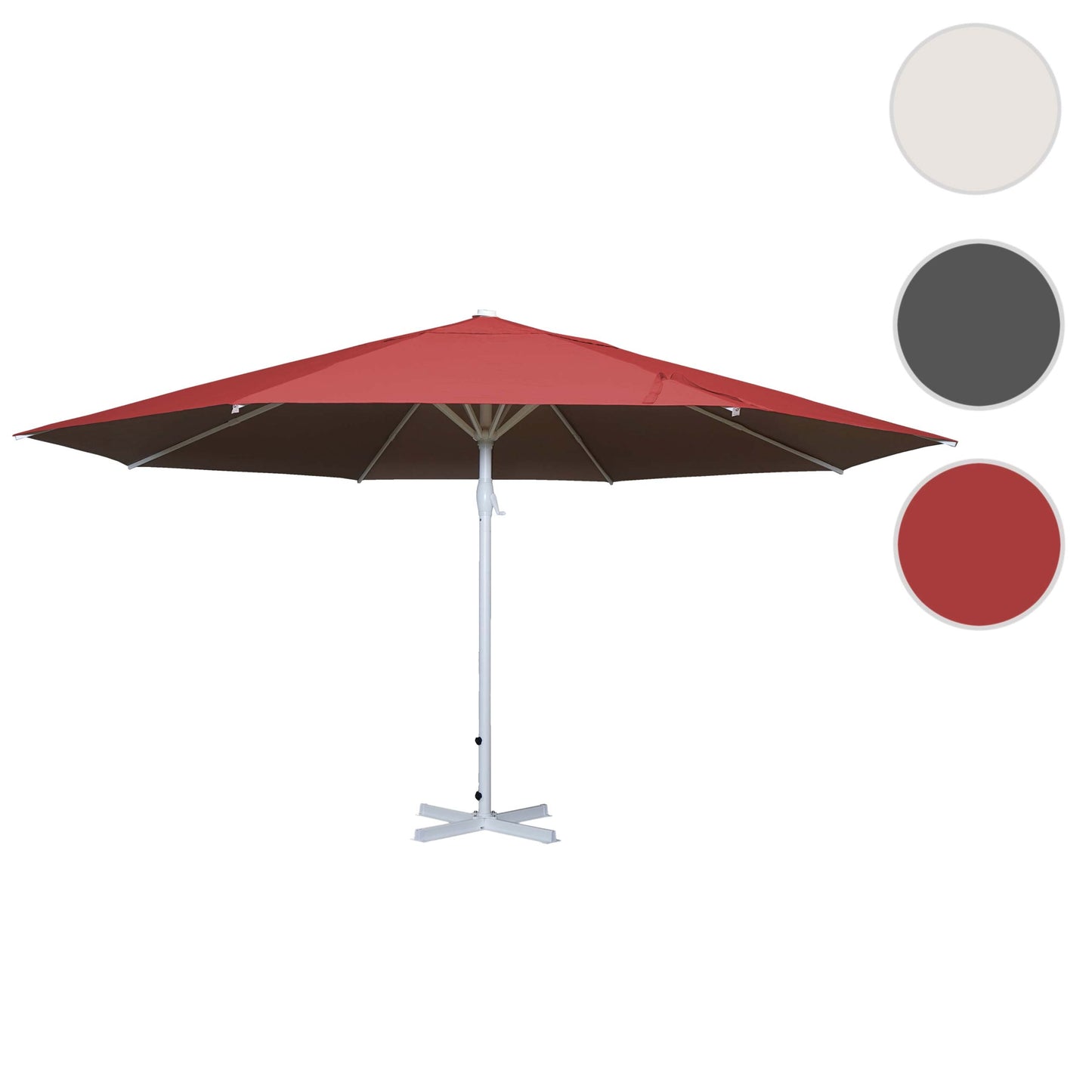 Cosmo Casa - Parasol - Zonder voet - Polyester & Aluminium - Rood - 5 m