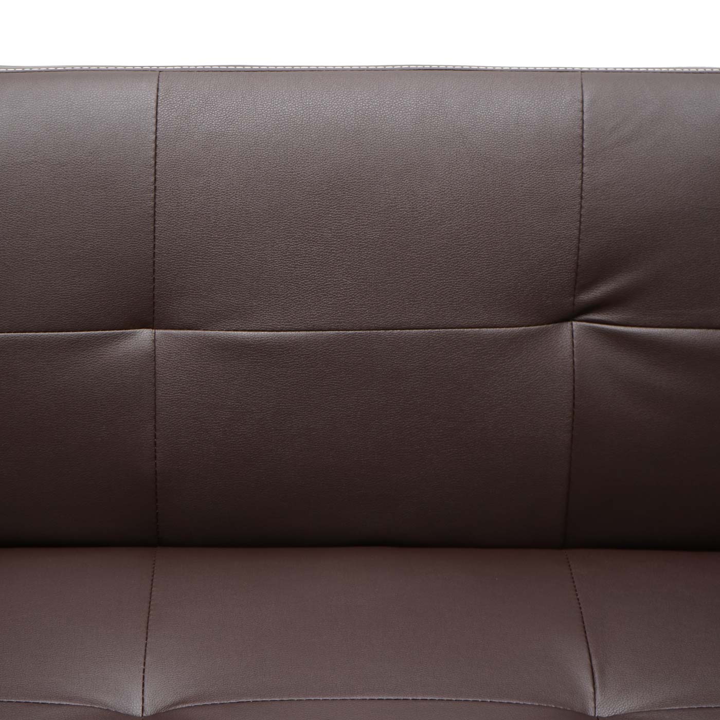 Cosmo Casa - 3-zitsbank - Slaapbank - Kunstleer - Bruin - 195 cm