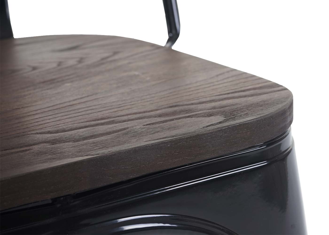 Cosmo Casa - Set van 4 Bistrostoelen - Stapelbaar - Metaal & Hout - Zwart