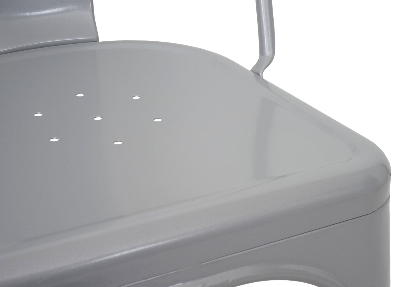 Cosmo Casa - Set van 4 Stoelen - Stapelbaar - Metaal - Grijs