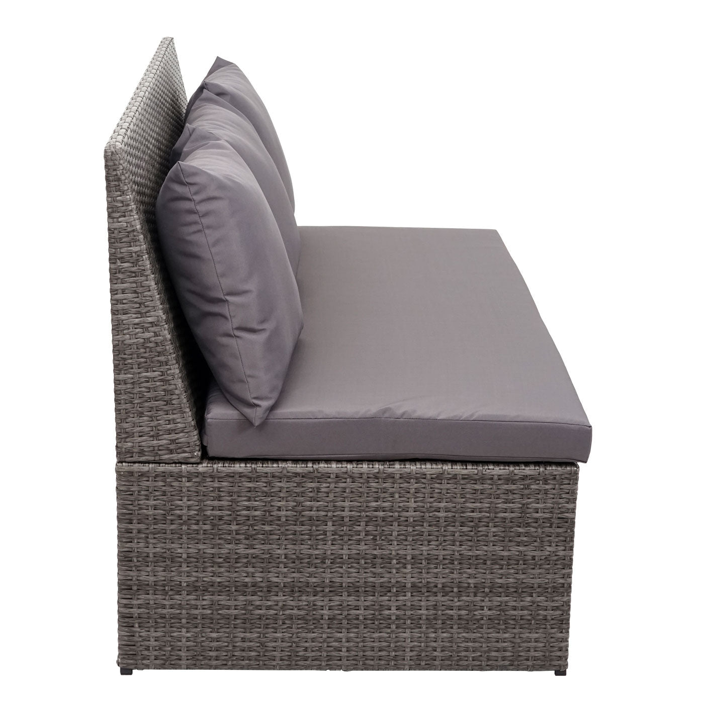 Cosmo Casa - 2-zitsbank - Lounge - Polyrotan - Grijs & Donkergrijs - 120 cm