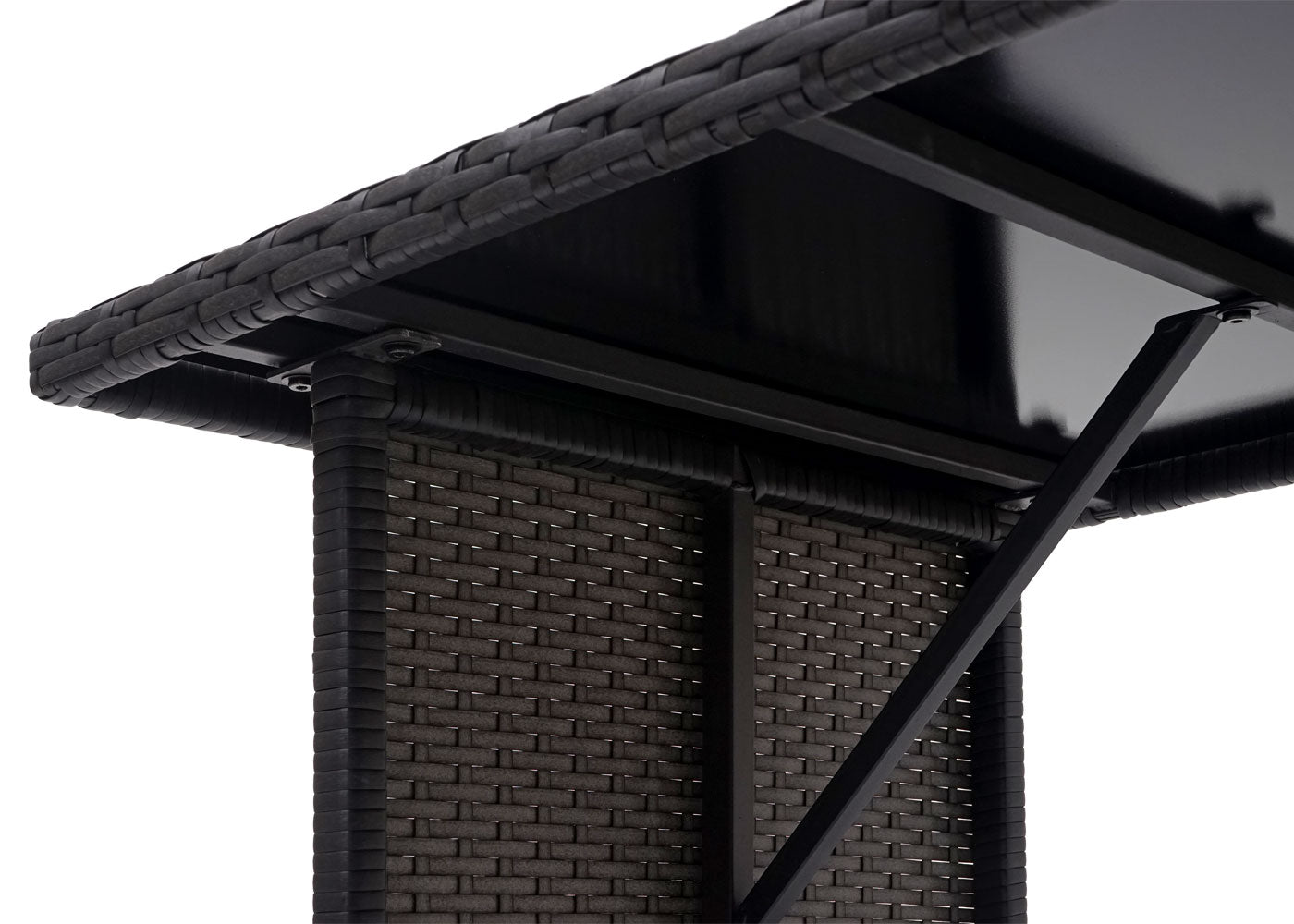 Cosmo Casa - Eettafel - Horeca - Polyrotan - Zwart - 112×60 cm