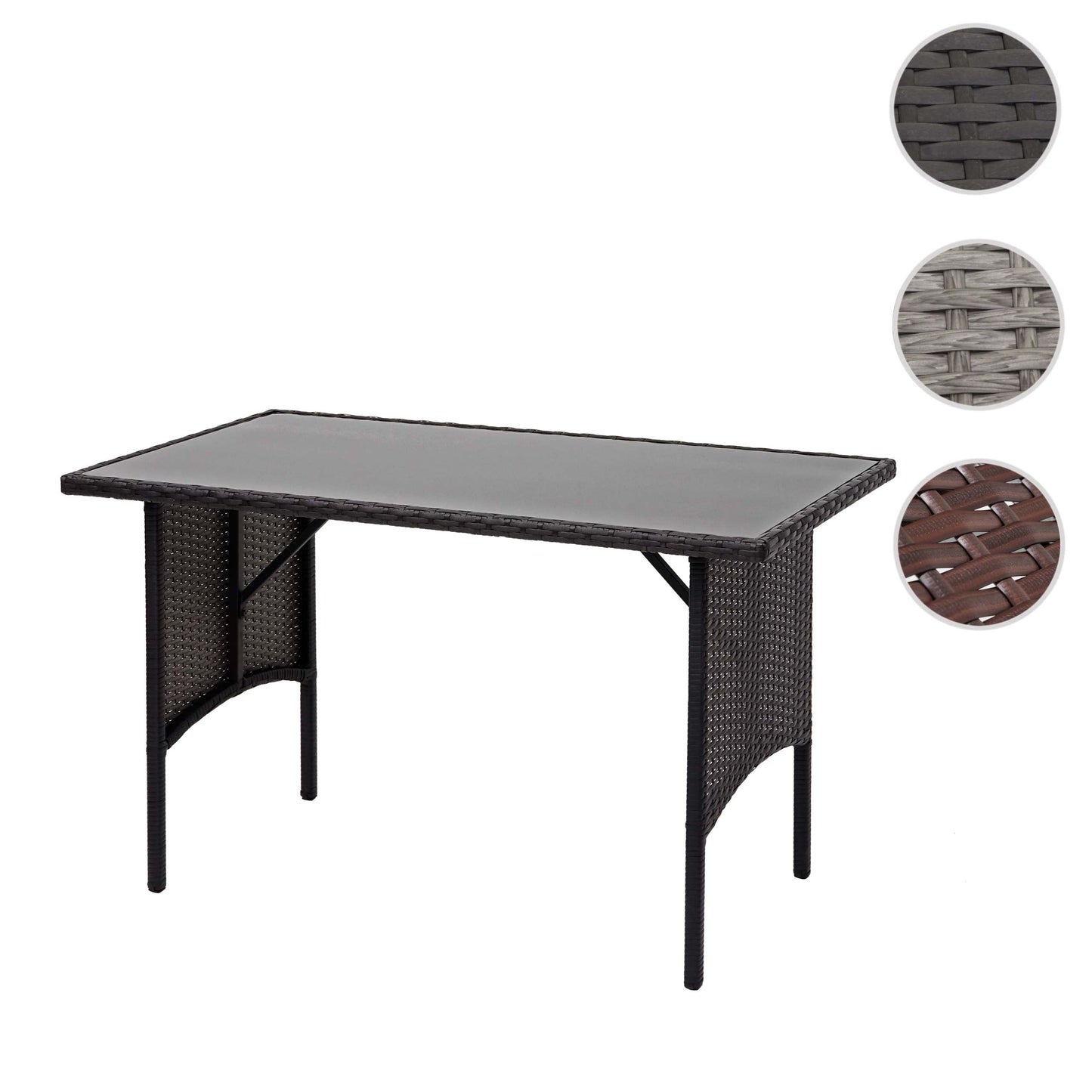 Cosmo Casa - Eettafel - Horeca - Polyrotan - Zwart - 112×60 cm