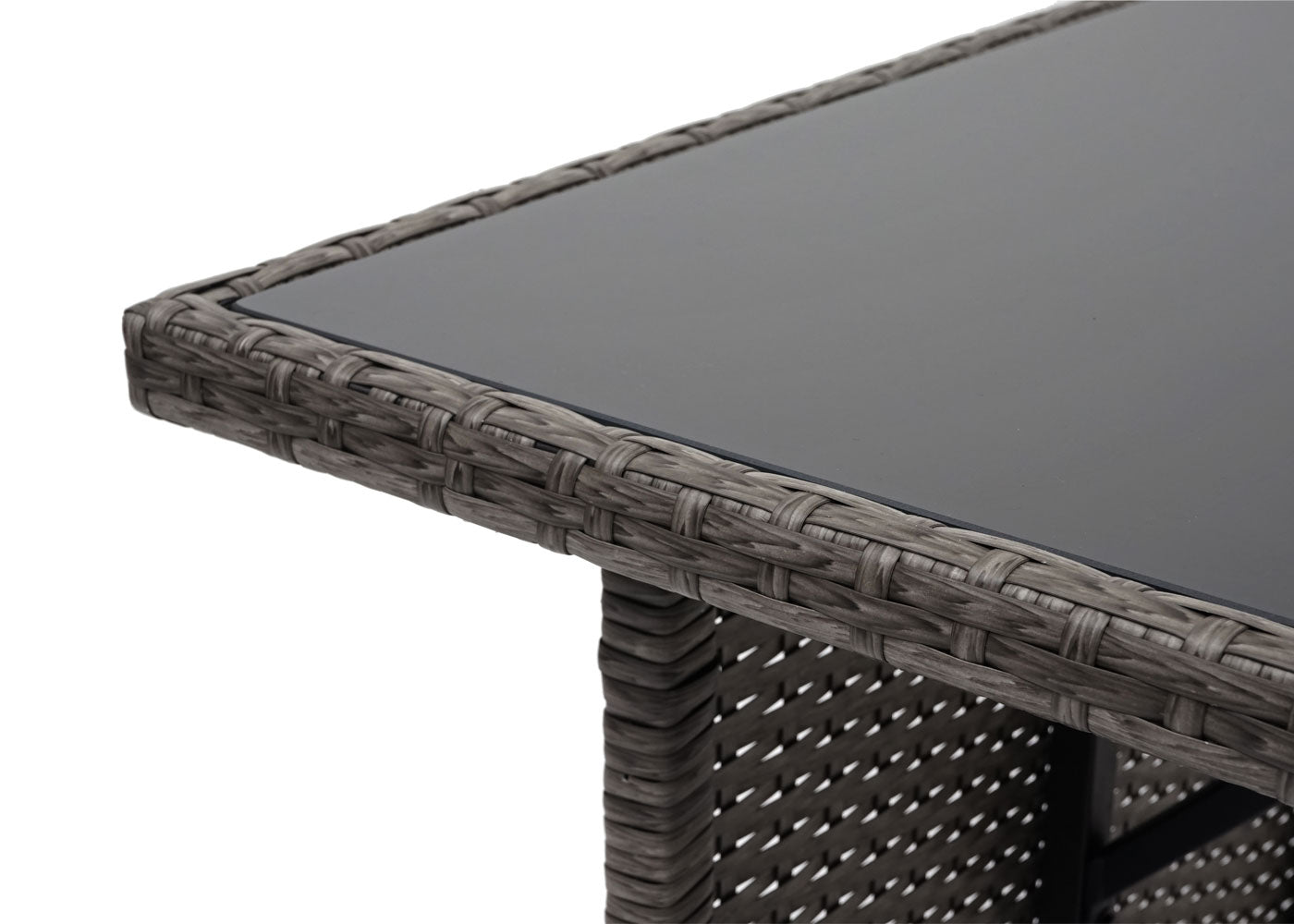 Cosmo Casa - Eettafel - Horeca - Polyrotan - Grijs - 112×60 cm