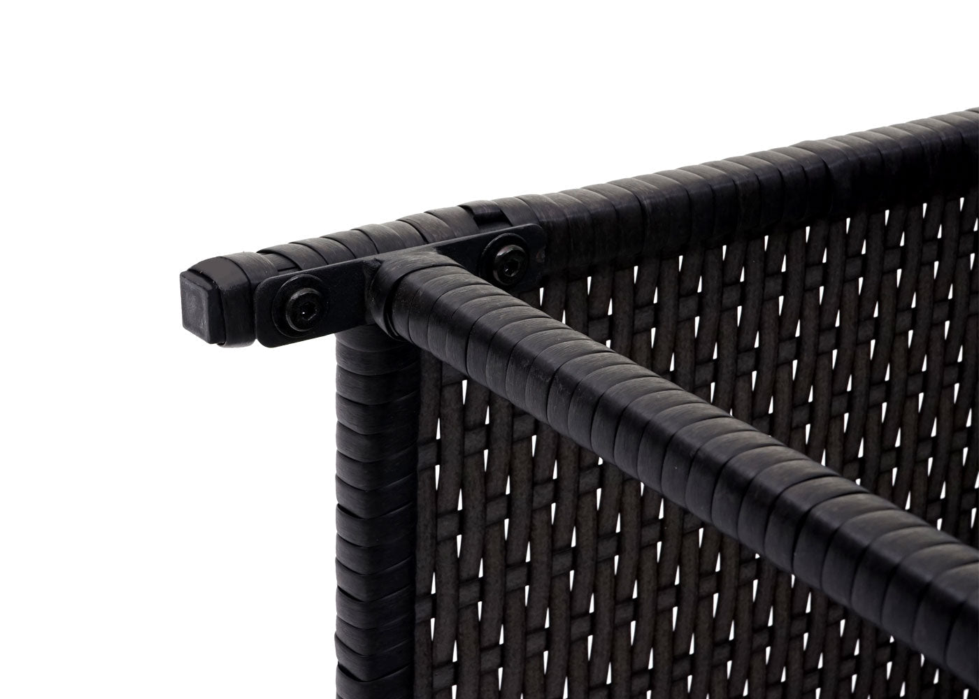 Cosmo Casa - Set van 2 Krukken - Bistro - Polyrotan - Zwart & Lichtgrijs