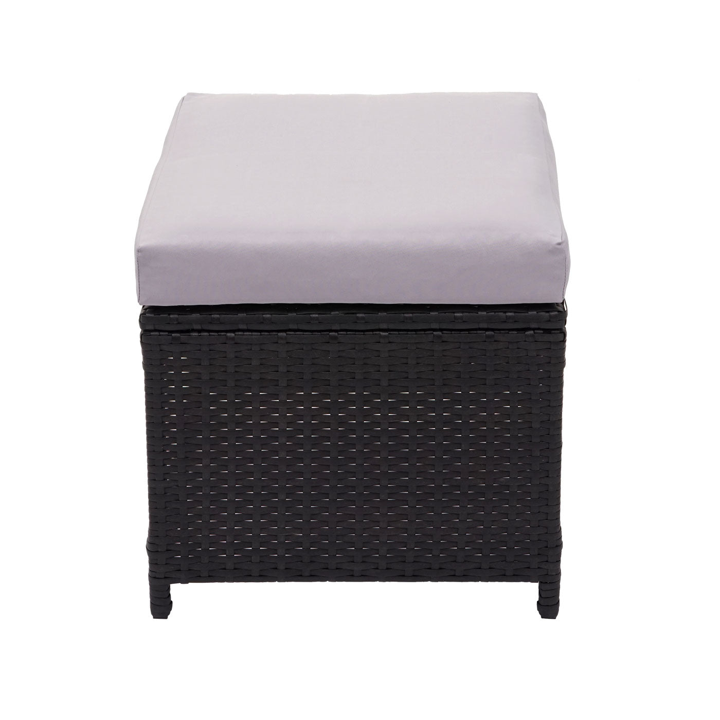 Cosmo Casa - Set van 2 Krukken - Bistro - Polyrotan - Zwart & Lichtgrijs