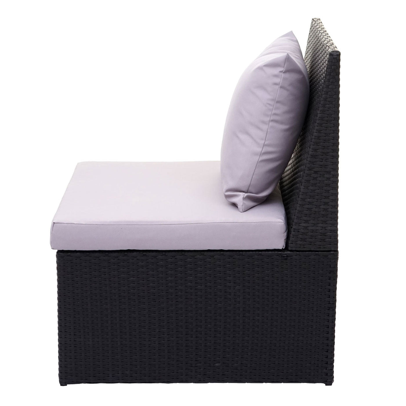 Cosmo Casa - Fauteuil - Lounge - Polyrotan - Zwart & Lichtgrijs