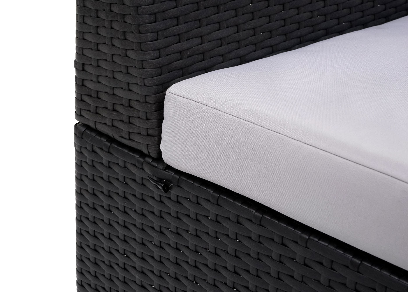 Cosmo Casa - Fauteuil - Lounge - Polyrotan - Zwart & Lichtgrijs