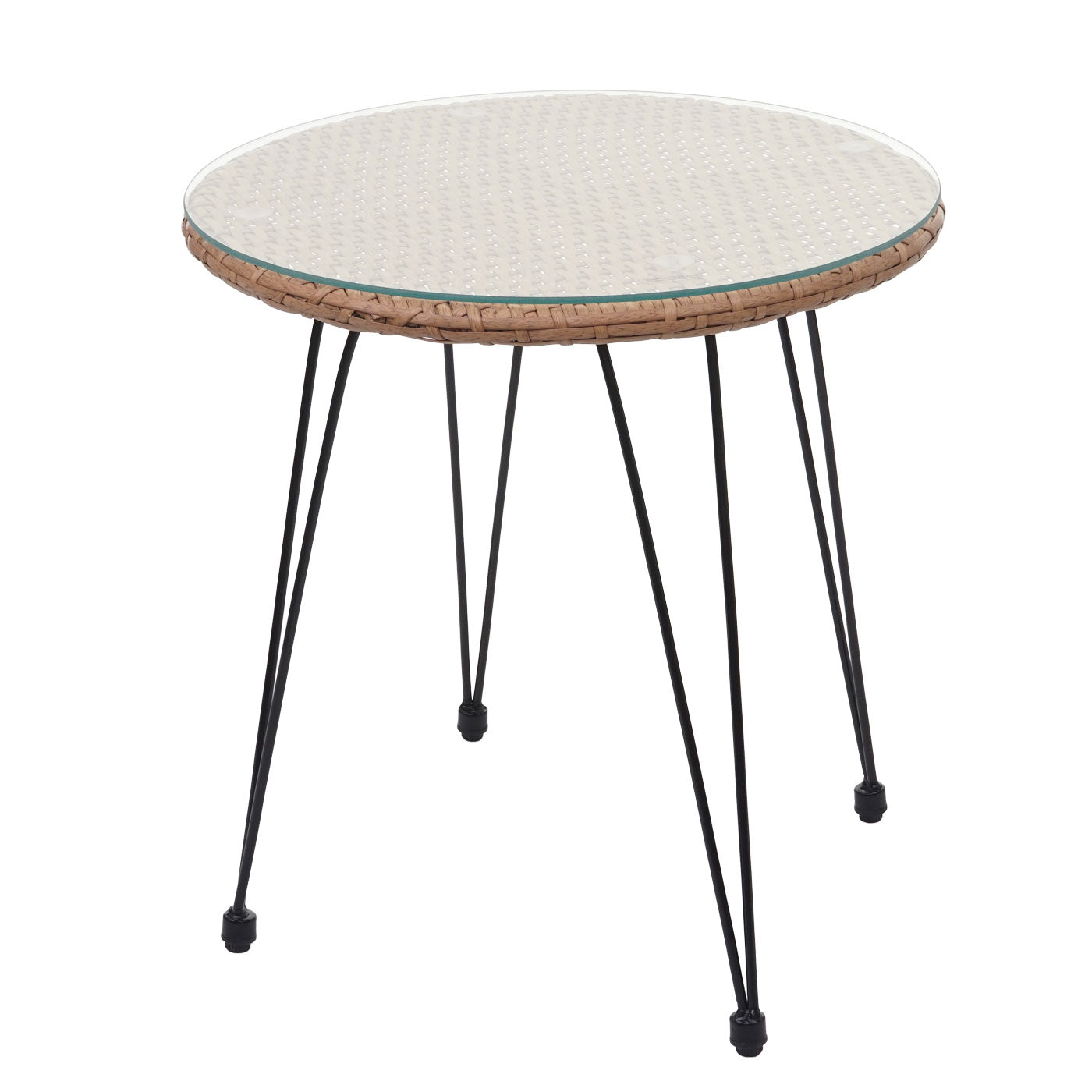 Cosmo Casa - Polyrotanset - Zitgroep - Polyrotan & Touw - Natuurlijk & Antraciet