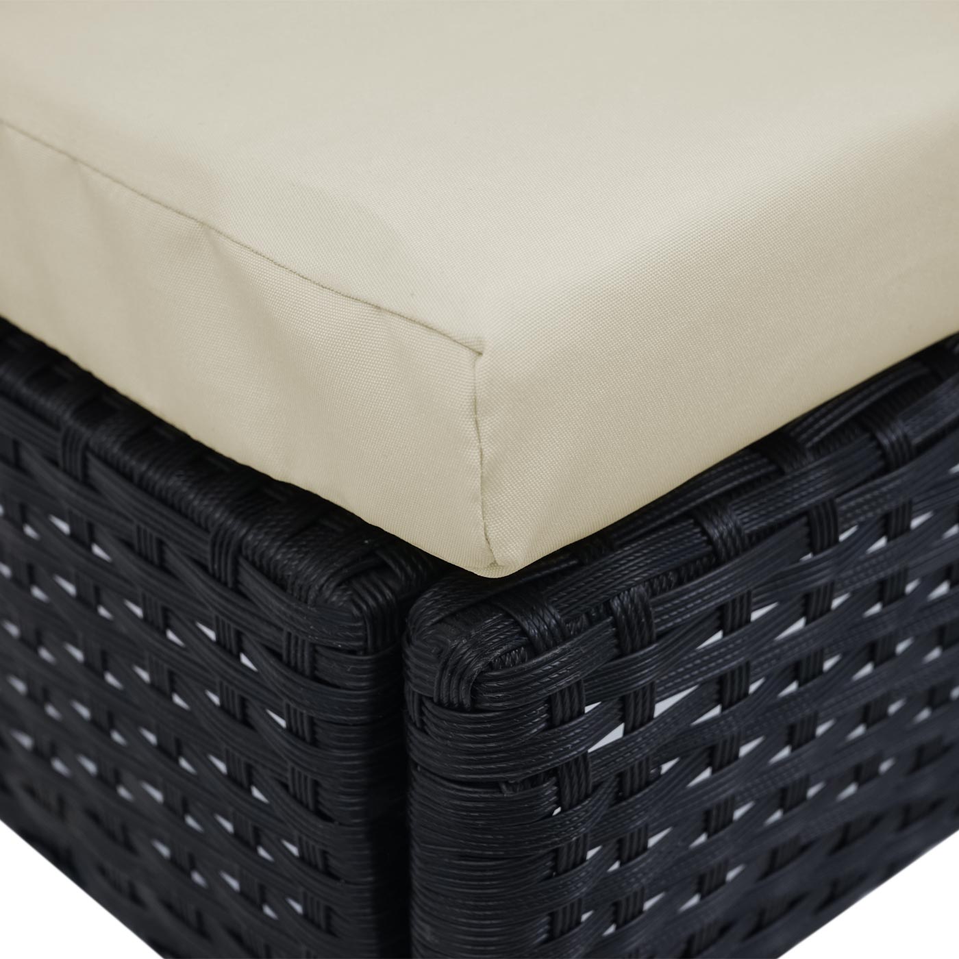 Cosmo Casa - Set van 2 Stoelen - Stapelbaar - Polyrotan - Zwart & Crème