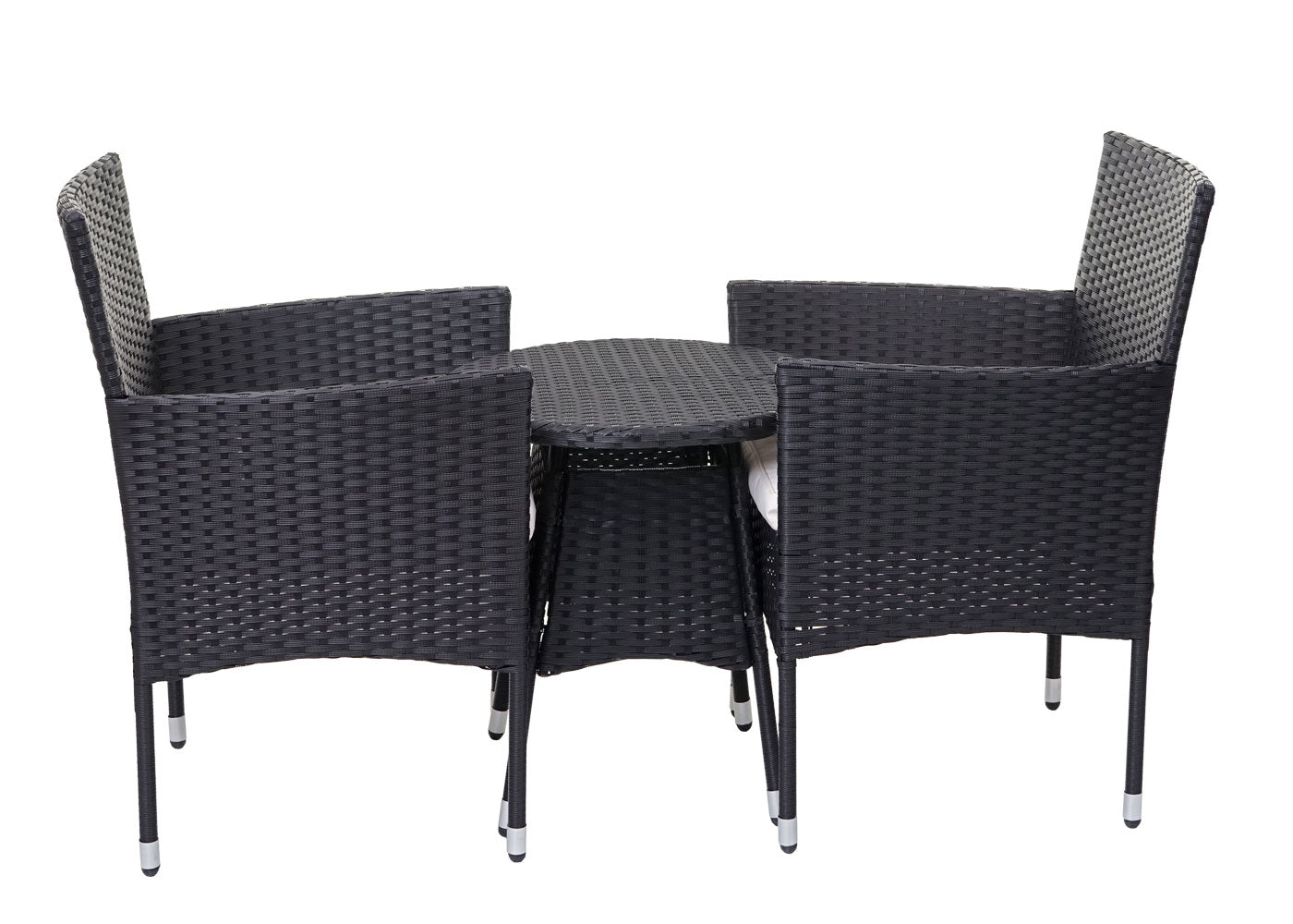 Cosmo Casa - Balkonset - Zitset - Polyrotan - Antraciet & Crème