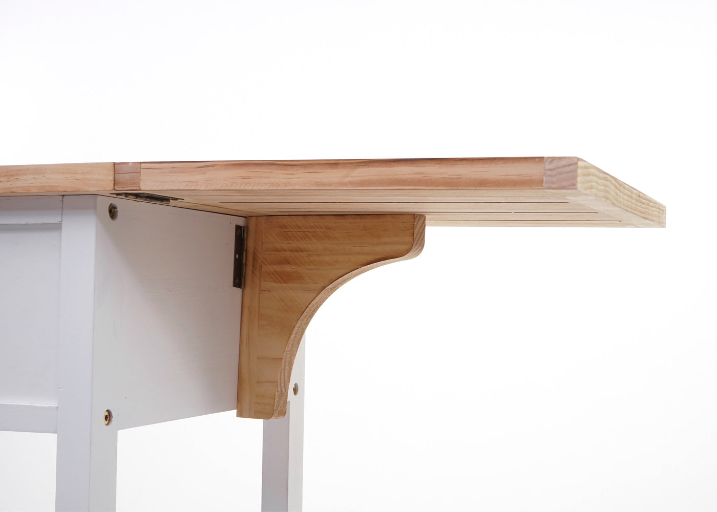 Cosmo Casa - Serveerwagen - Keukentrolley - Grenen hout - Naturel & Wit - 89×119×41 cm