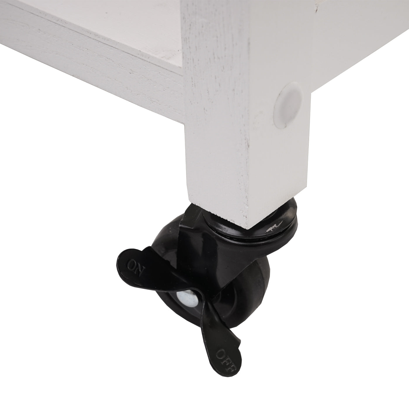 Cosmo Casa - Serveerwagen - Keukentrolley - Grenen hout - Naturel & Wit - 89×119×41 cm