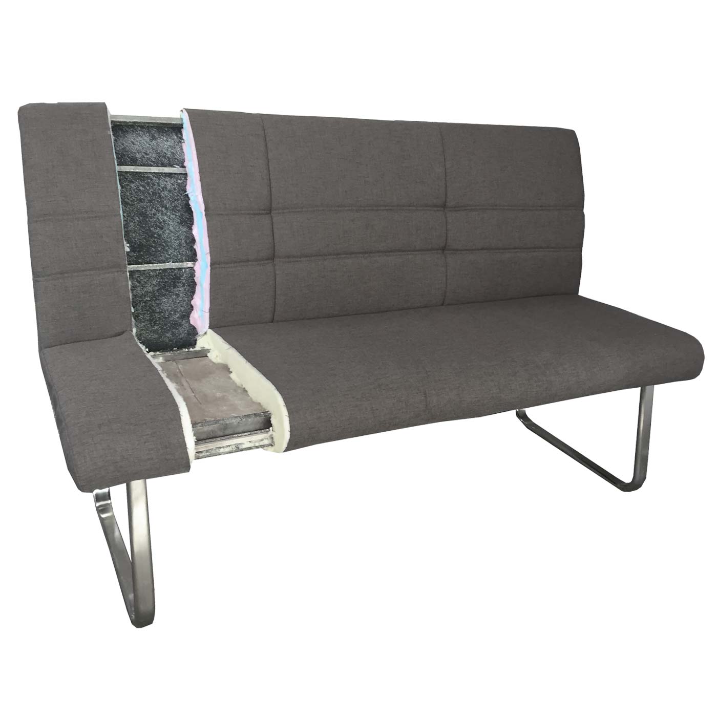 Cosmo Casa - Eetkamerbank - Stof & Textiel - Grijsbruin - 160 cm