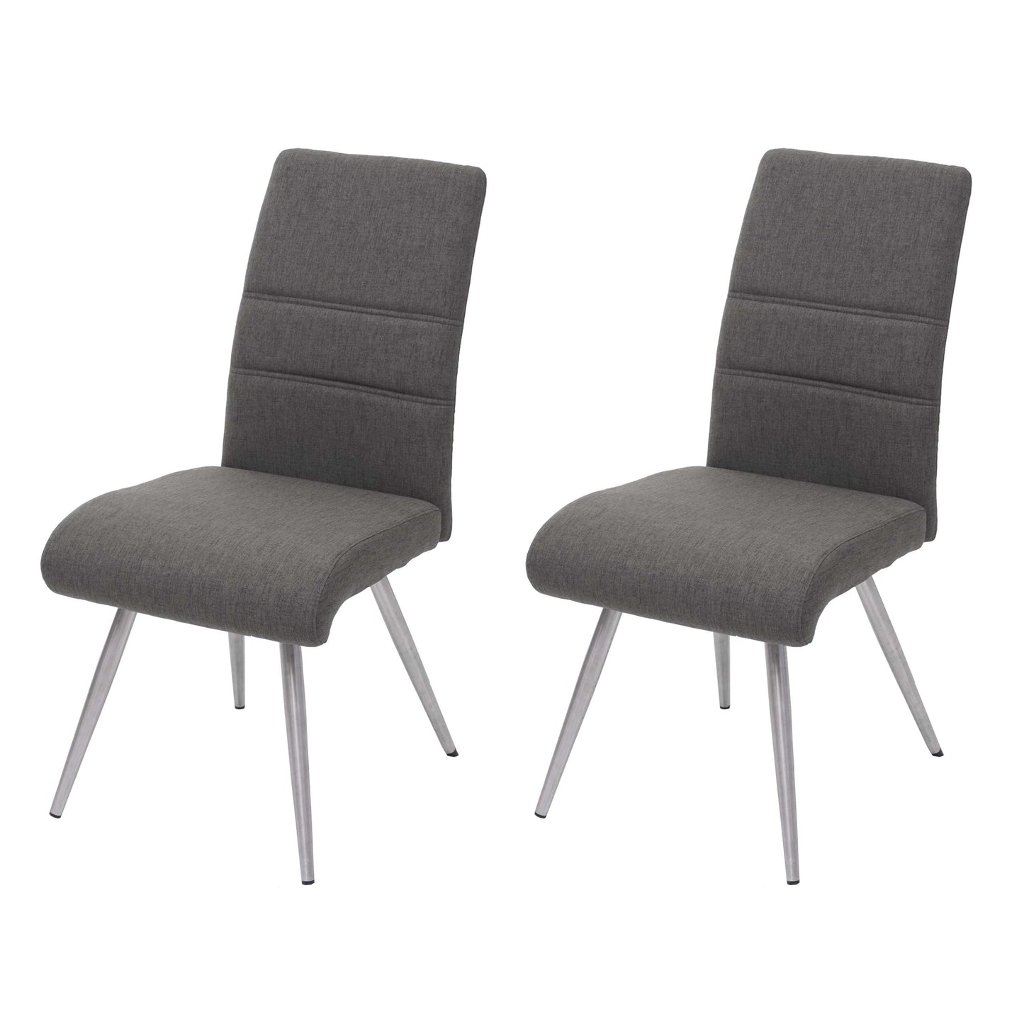 Cosmo Casa - Set van 2 Eetkamerstoelen - Armleuningen - Stof & Textiel - Grijsbruin