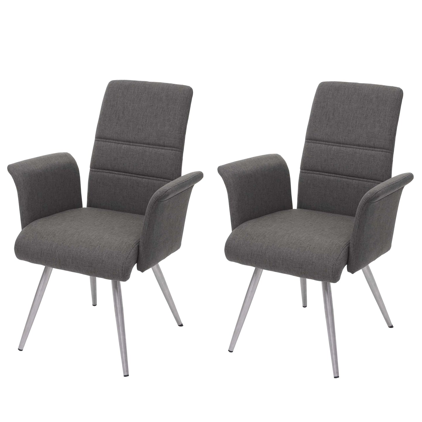 Cosmo Casa - Set van 2 Eetkamerstoelen - Stof & Textiel - Grijsbruin