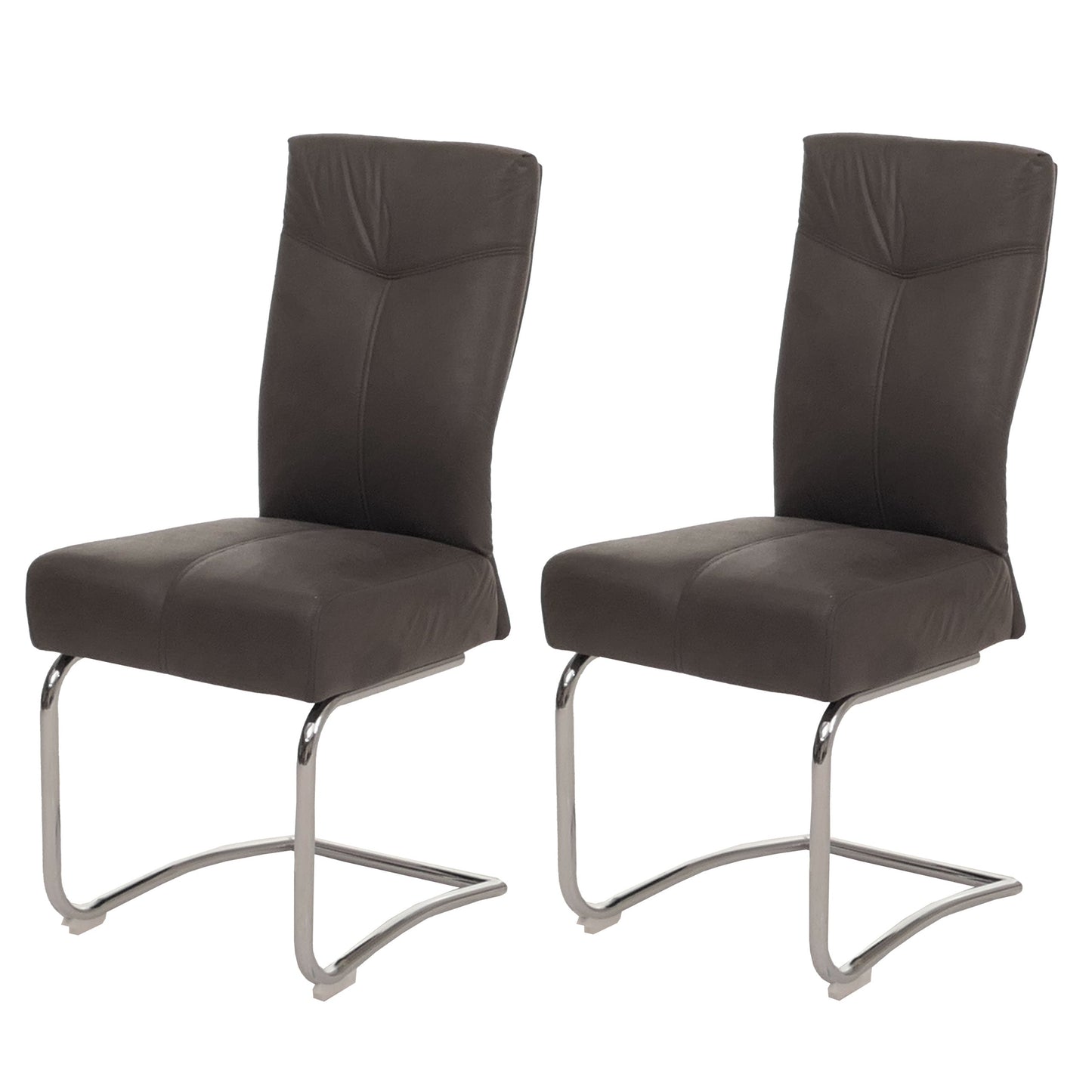 Cosmo Casa - Set van 2 Eetkamerstoelen - Cantilever - Textiel - Grijs