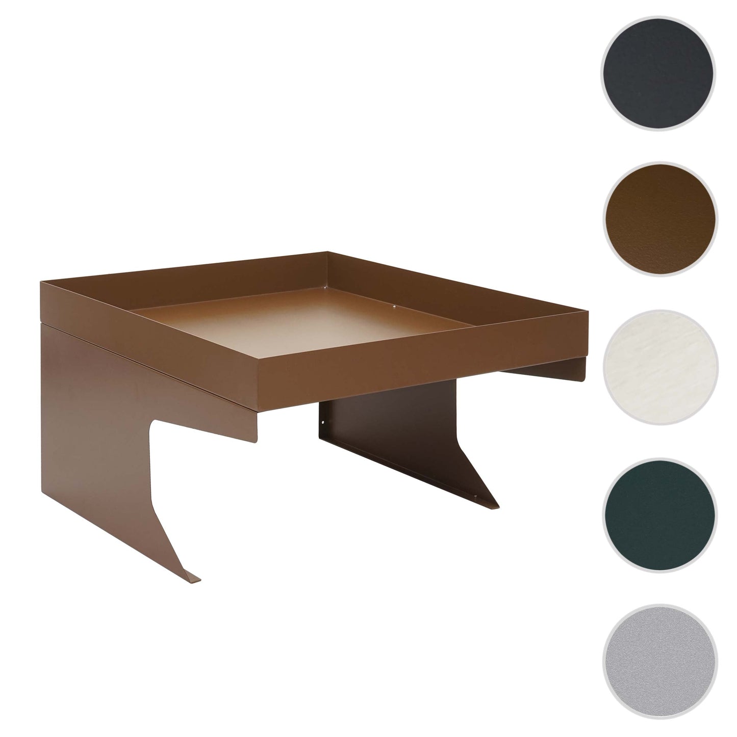 Cosmo Casa - Robotmaaiergarage - Overkapping met Plantenbak - Metaal - Bruin