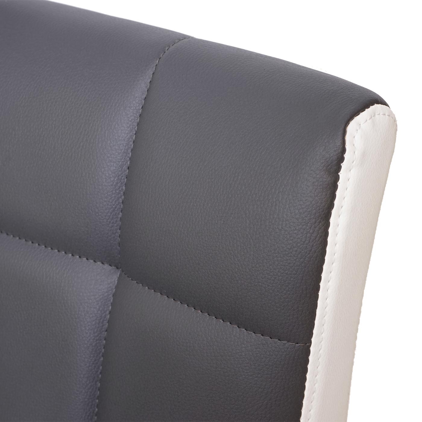 Cosmo Casa - Set van 2 Barkrukken - Verstelbaar - Kunstleer - Grijs-wit