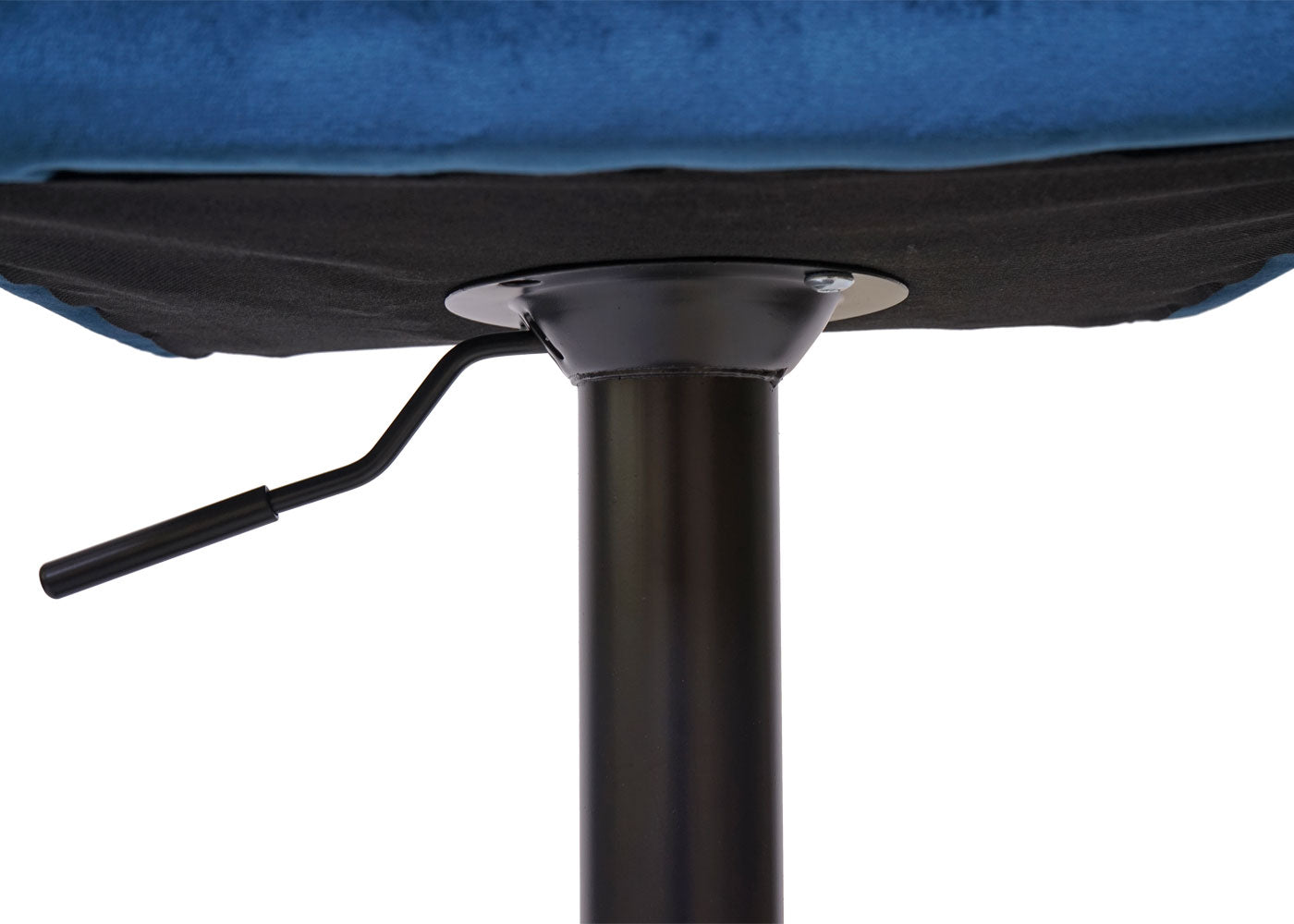 Cosmo Casa - Set van 2 Barkrukken - Verstelbaar - Fluweel - Petrolblauw