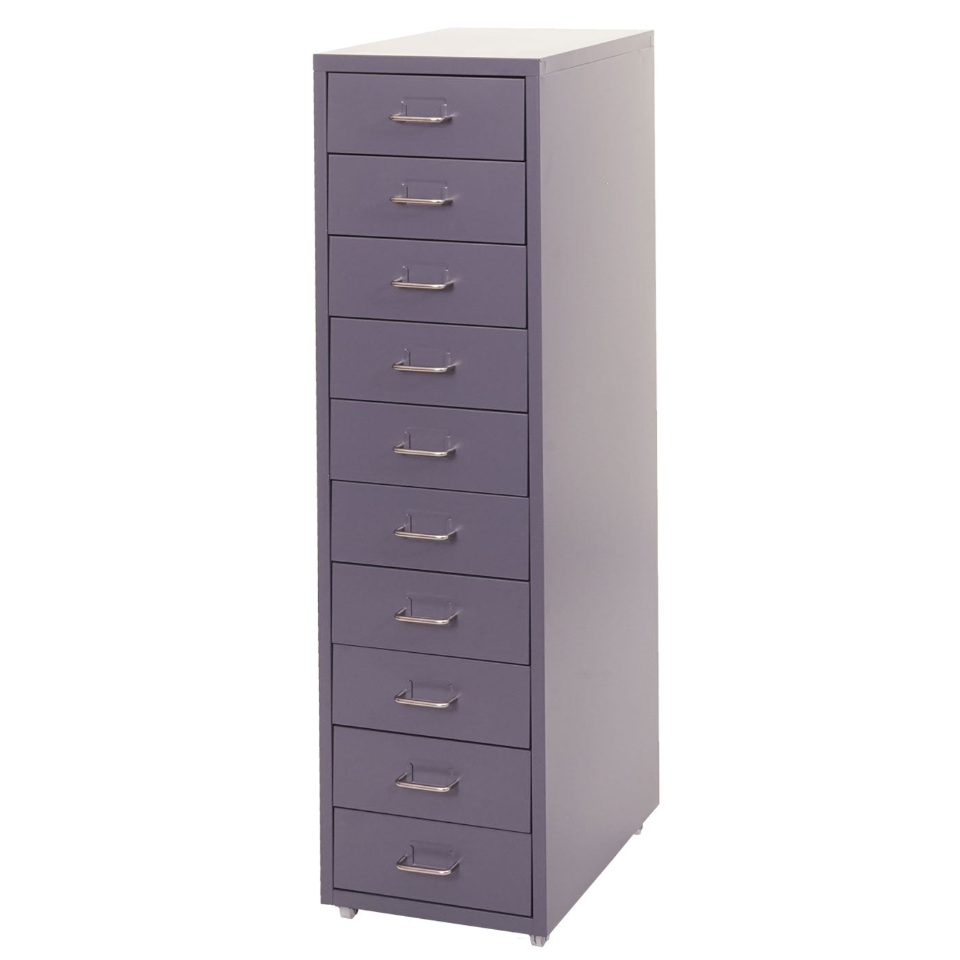 Cosmo Casa - Boston Mobiele Container - Ladenkast - Stalen Kast - 110x28x41cm - 10 Laden - Donkergrijs