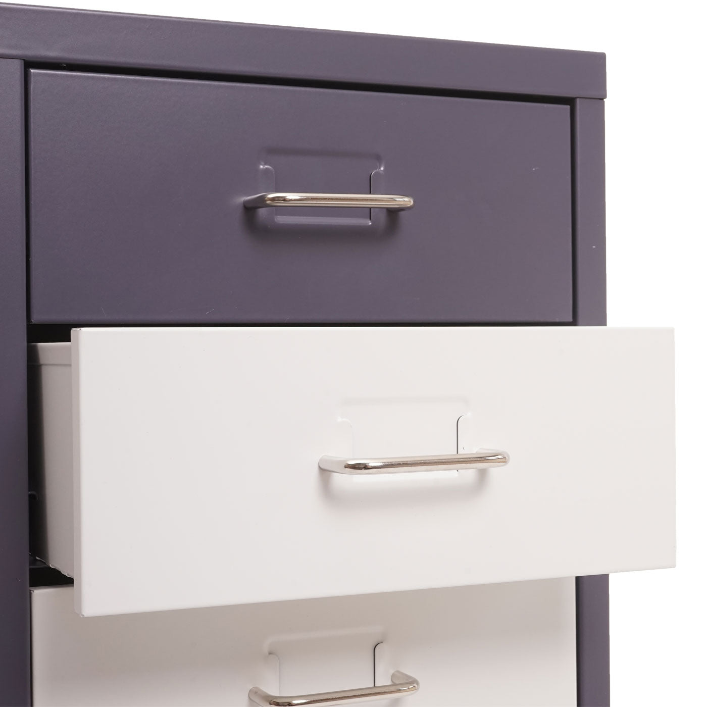 Cosmo Casa - Boston Mobiele Kast - Stalen Ladenkast - 69x28x41cm - 6 Laden - Donkergrijs met Wit Donkergrijs