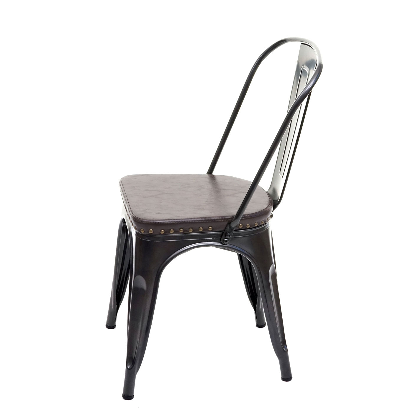 Cosmo Casa - Set van 2 Eetkamerstoelen - Chesterfield - Kunstleer - Zwartbruin