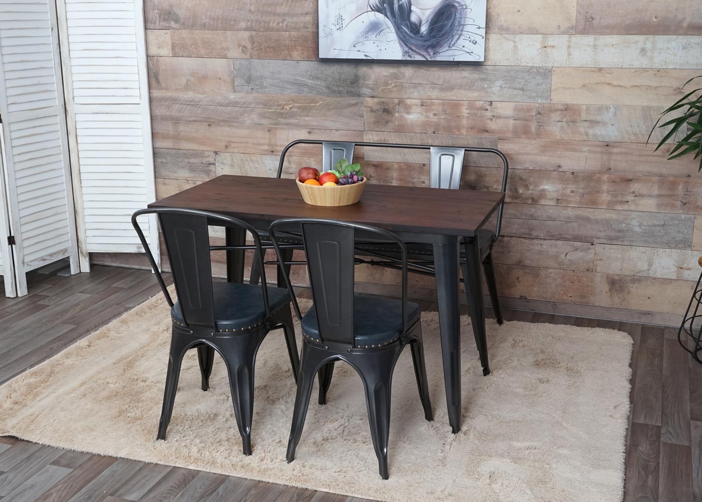 Cosmo Casa - Set van 2 Eetkamerstoelen - Chesterfield - Kunstleer - Zwartgrijs