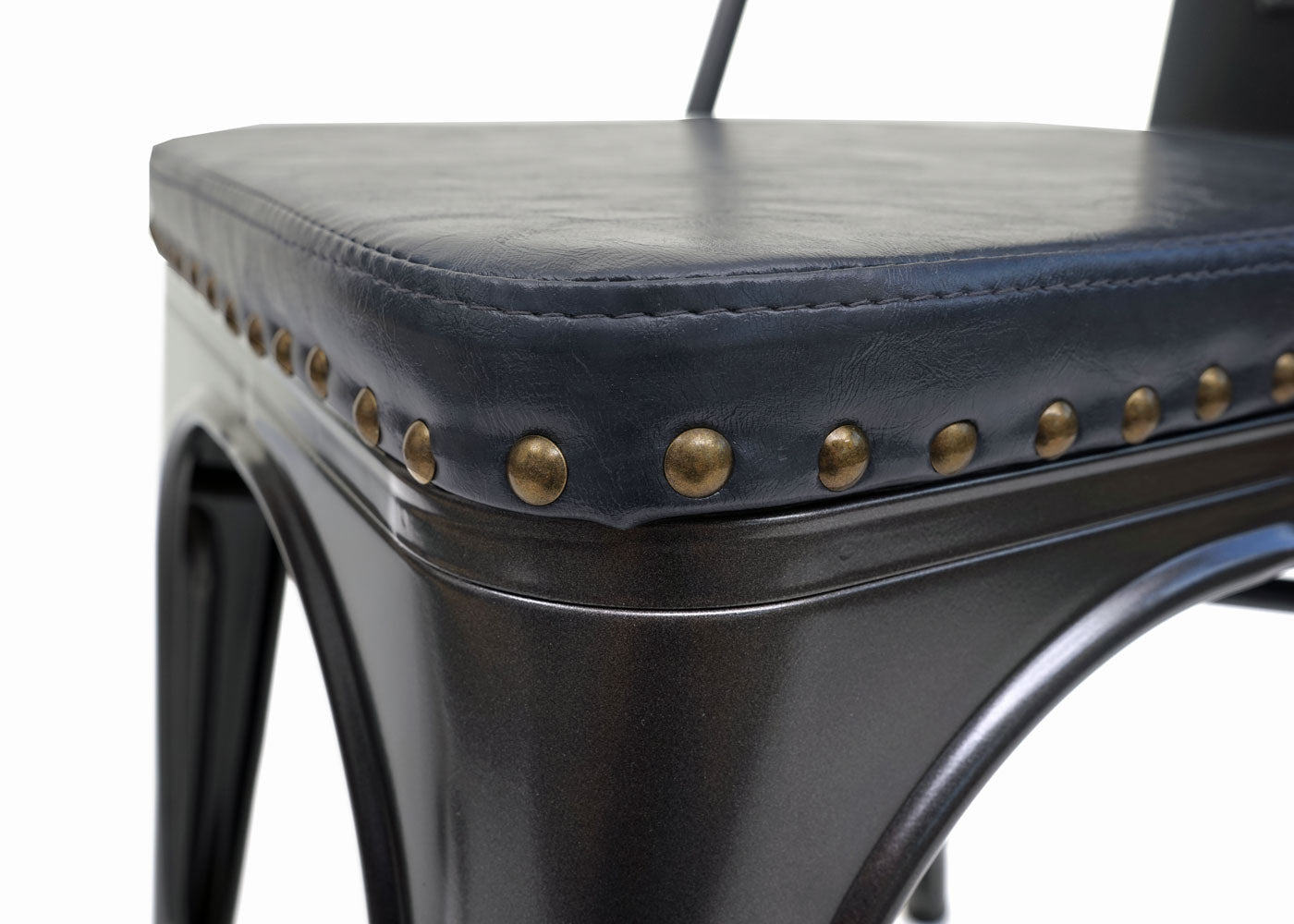 Cosmo Casa - Set van 2 Eetkamerstoelen - Chesterfield - Kunstleer - Zwartgrijs