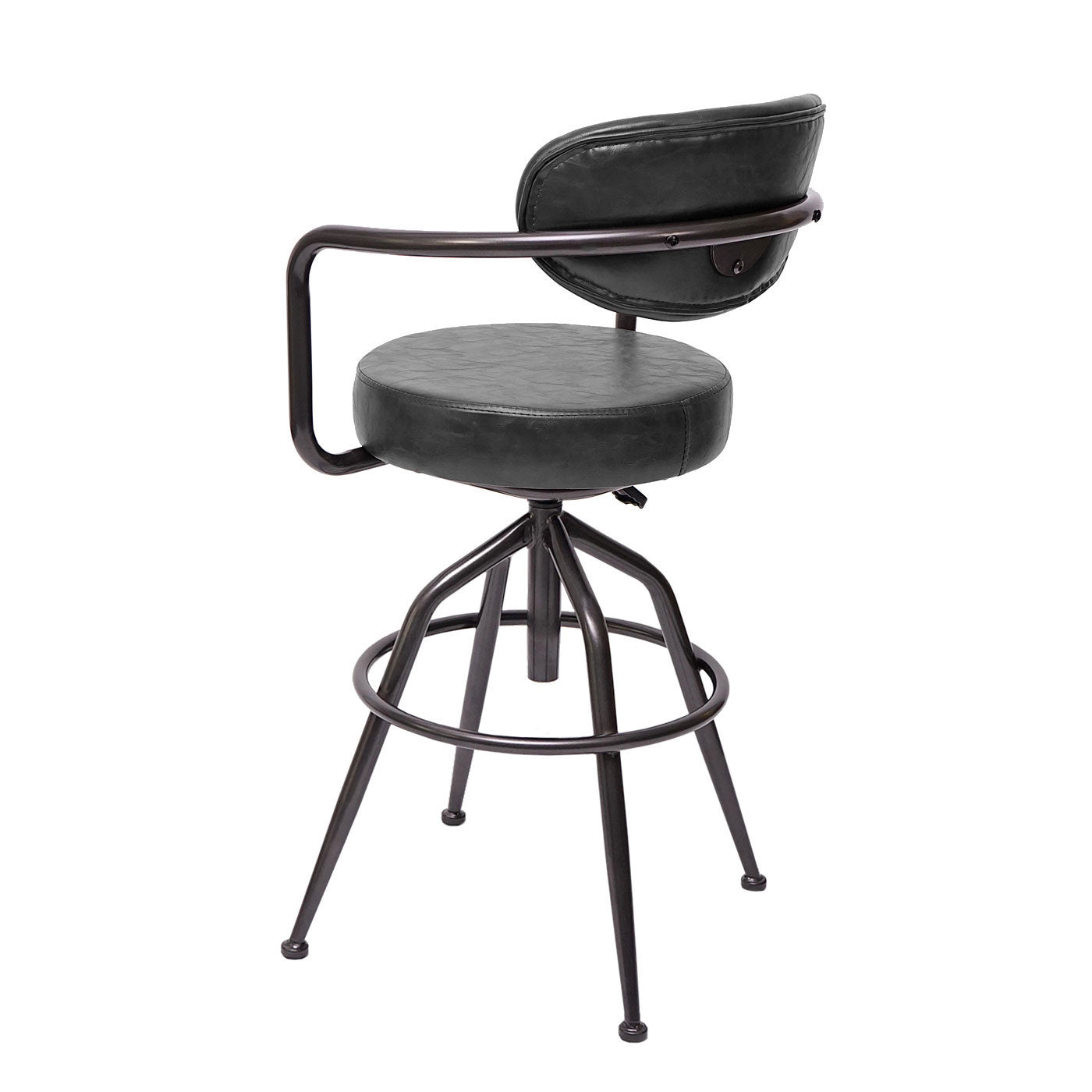 Cosmo Casa - Barkruk - Verstelbaar - Suèdelook - Vintage grijs