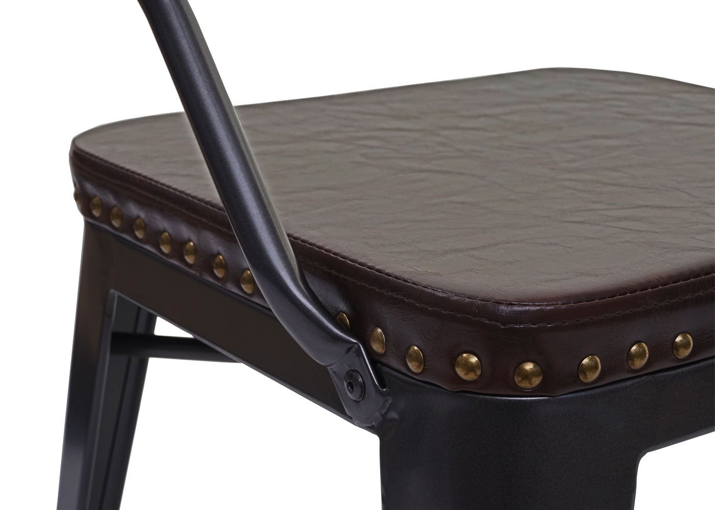 Cosmo Casa - Set van 2 Eetkamerstoelen - Industrieel - Kunstleer - Zwartbruin