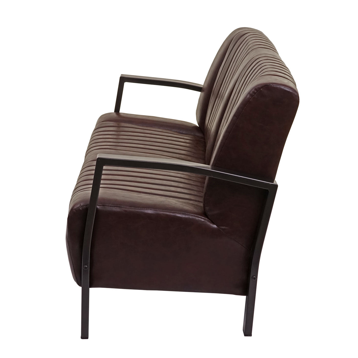 Cosmo Casa - 2-zitsbank - Industrieel - Kunstleer - Vintage bruin