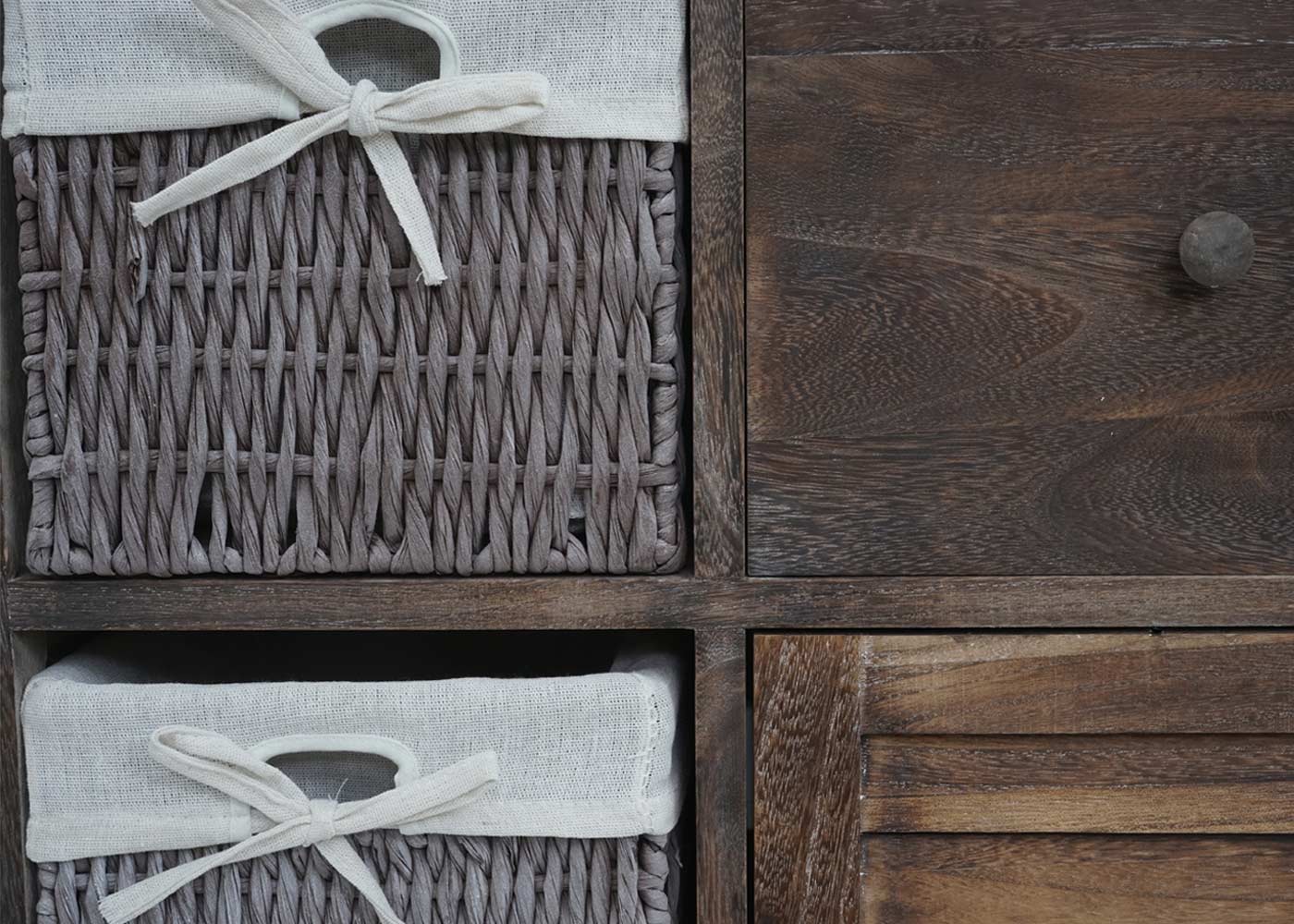 Cosmo Casa - Ladekast - Opbergkast Massief Hout - Shabby Brown