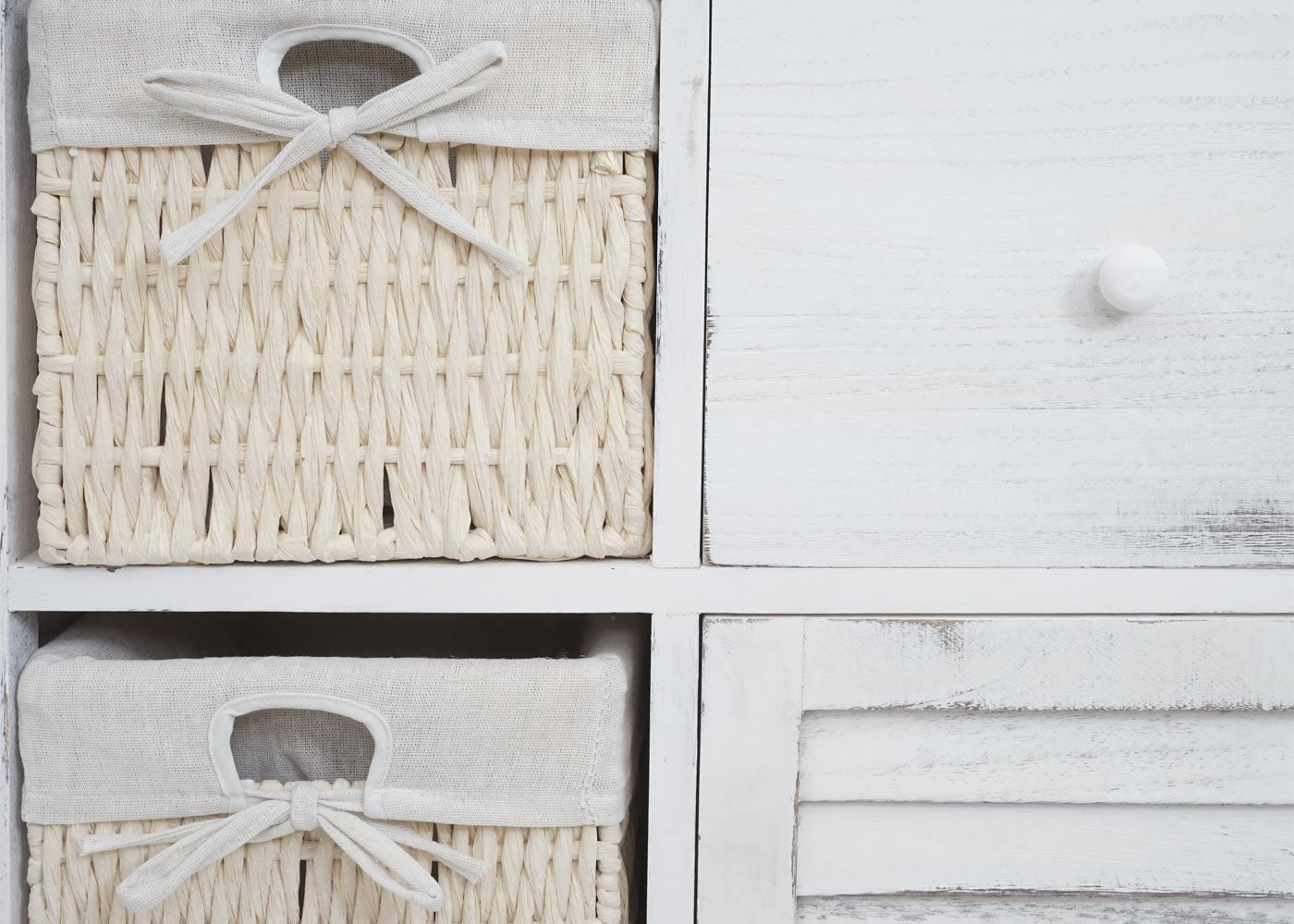 Cosmo Casa - Ladekast - Opbergkast Massief Hout - Shabby White