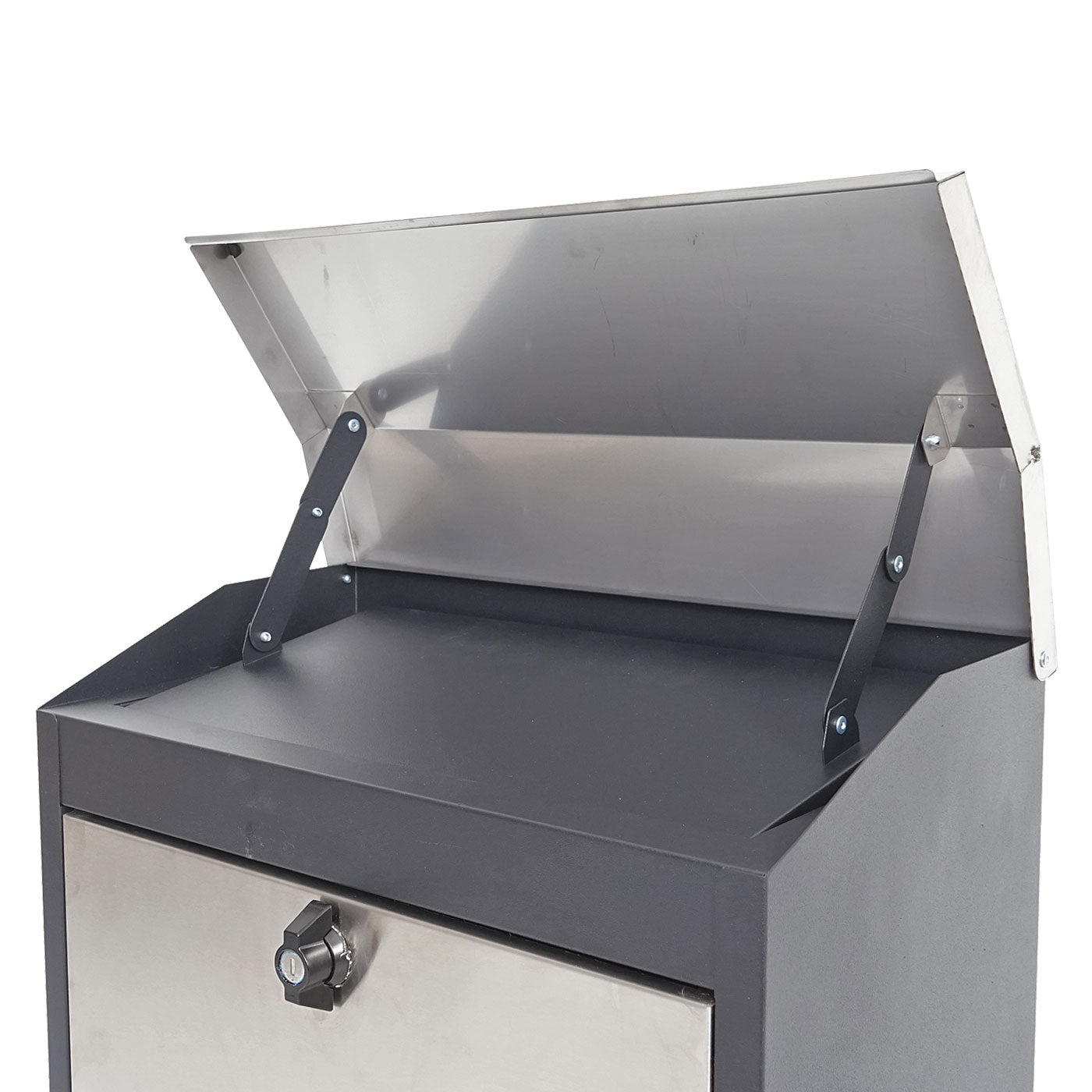 Cosmo Casa - Brievenbus - Afsluitbaar - Metaal - Zwart & Roestvrij staal - 52×44×25 cm