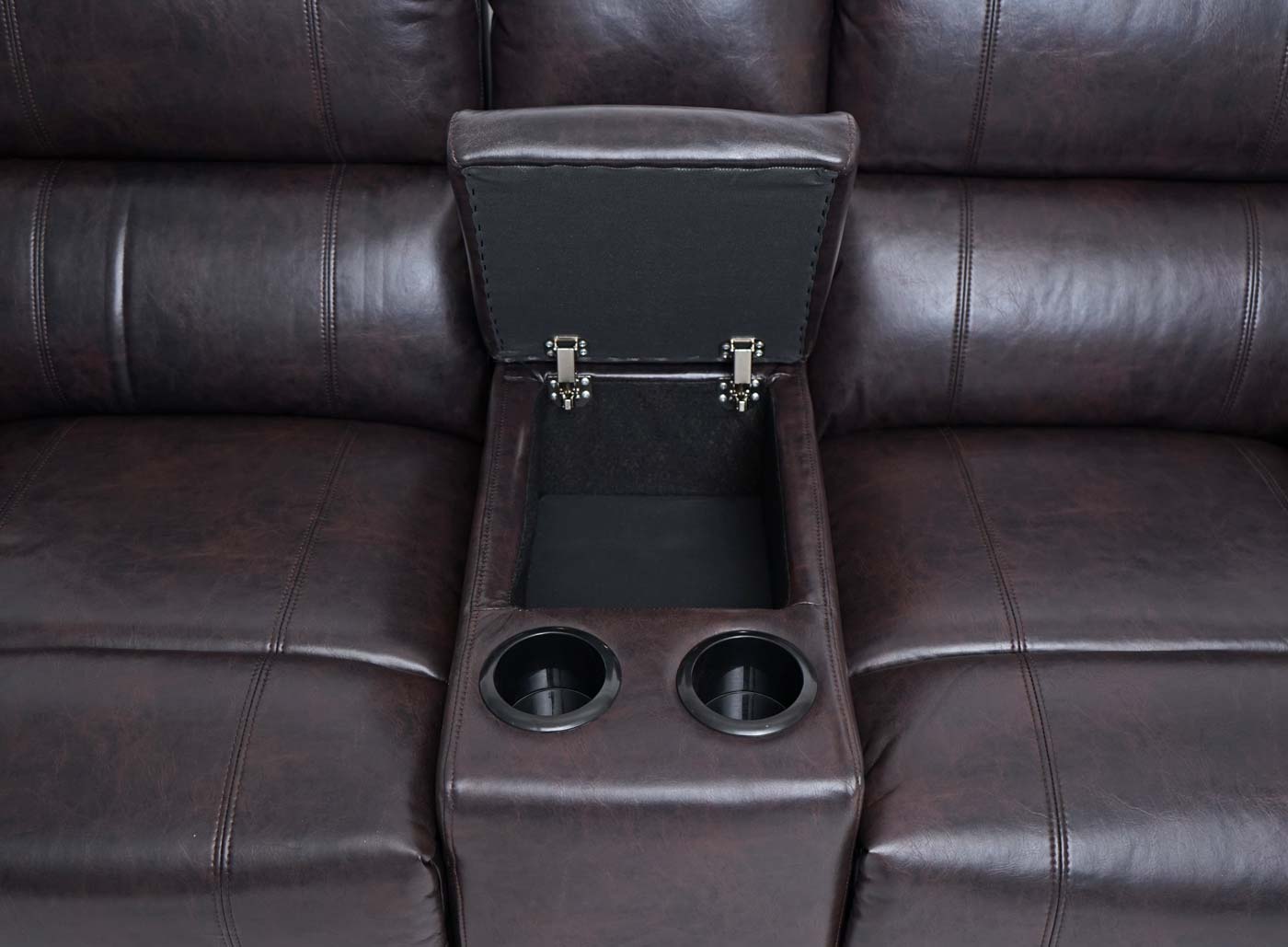 Cosmo Casa - 2-zits bioscoopstoel - Bekerhouder - Kunstleer - Bruin