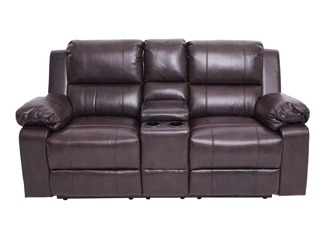 Cosmo Casa - 2-zits bioscoopstoel - Bekerhouder - Kunstleer - Bruin