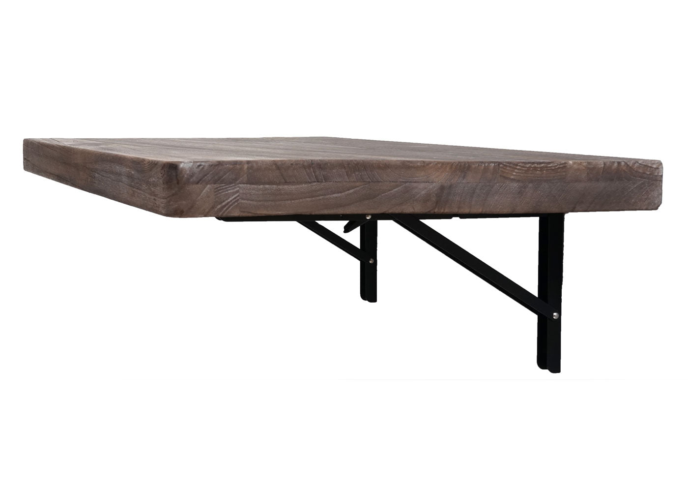 Cosmo Casa - Wandtafel - Opklapbaar Ontwerp - Massief Hout - Shabby Brown - 100x50 cm