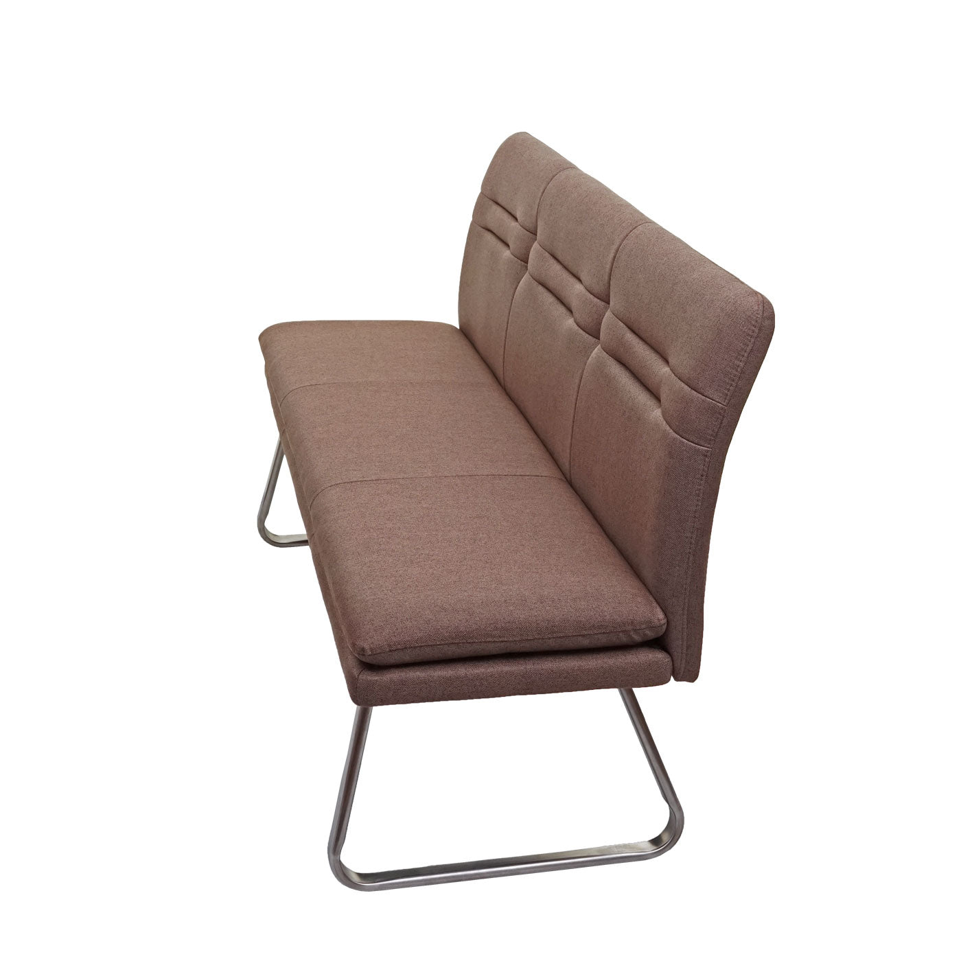 Cosmo Casa - Eetkamerbank - Gestoffeerd - Textiel - Bruin - 160 cm